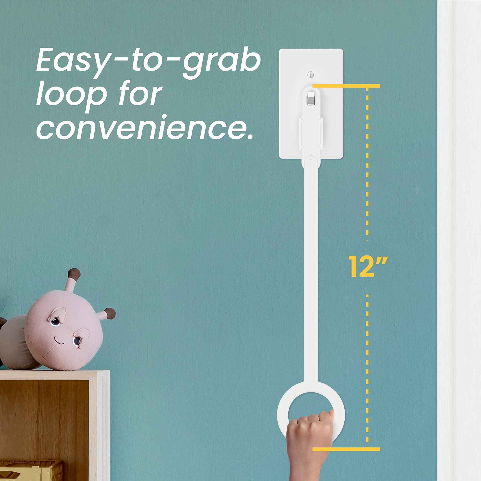 IMPRESA 3-Pack Light Switch Extenders for Kids - Toddler Safety Light Switch Helper with Easy Grab Loop for Potty Training, Childproof & Simple Installation - Perfect for Homes, Schools, and Daycares