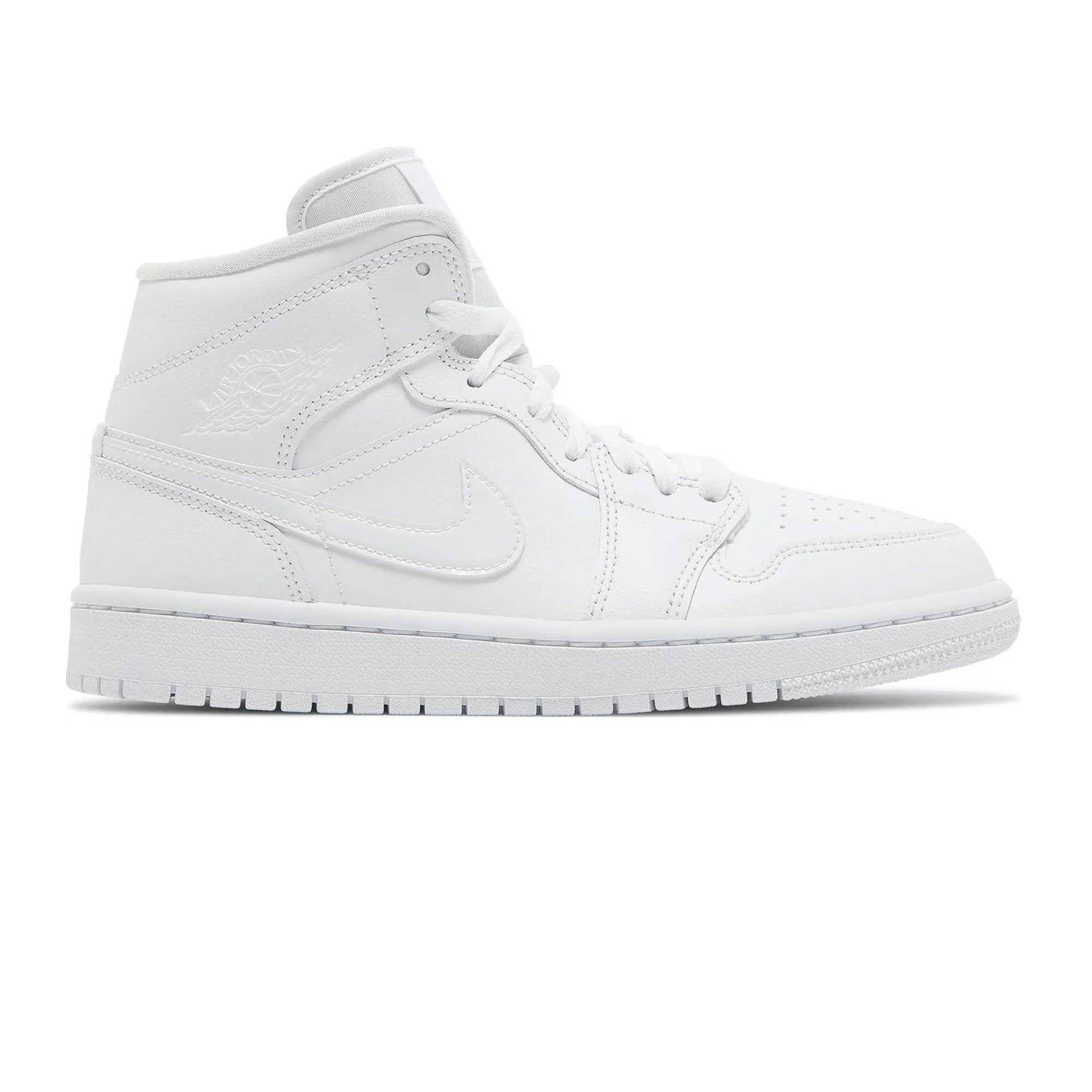Air Jordan 1 Mid 'Triple White' Women's Basketball Shoes (2022) - Comfortable Sneakers for Casual Wear, Gym & Street Fashion
