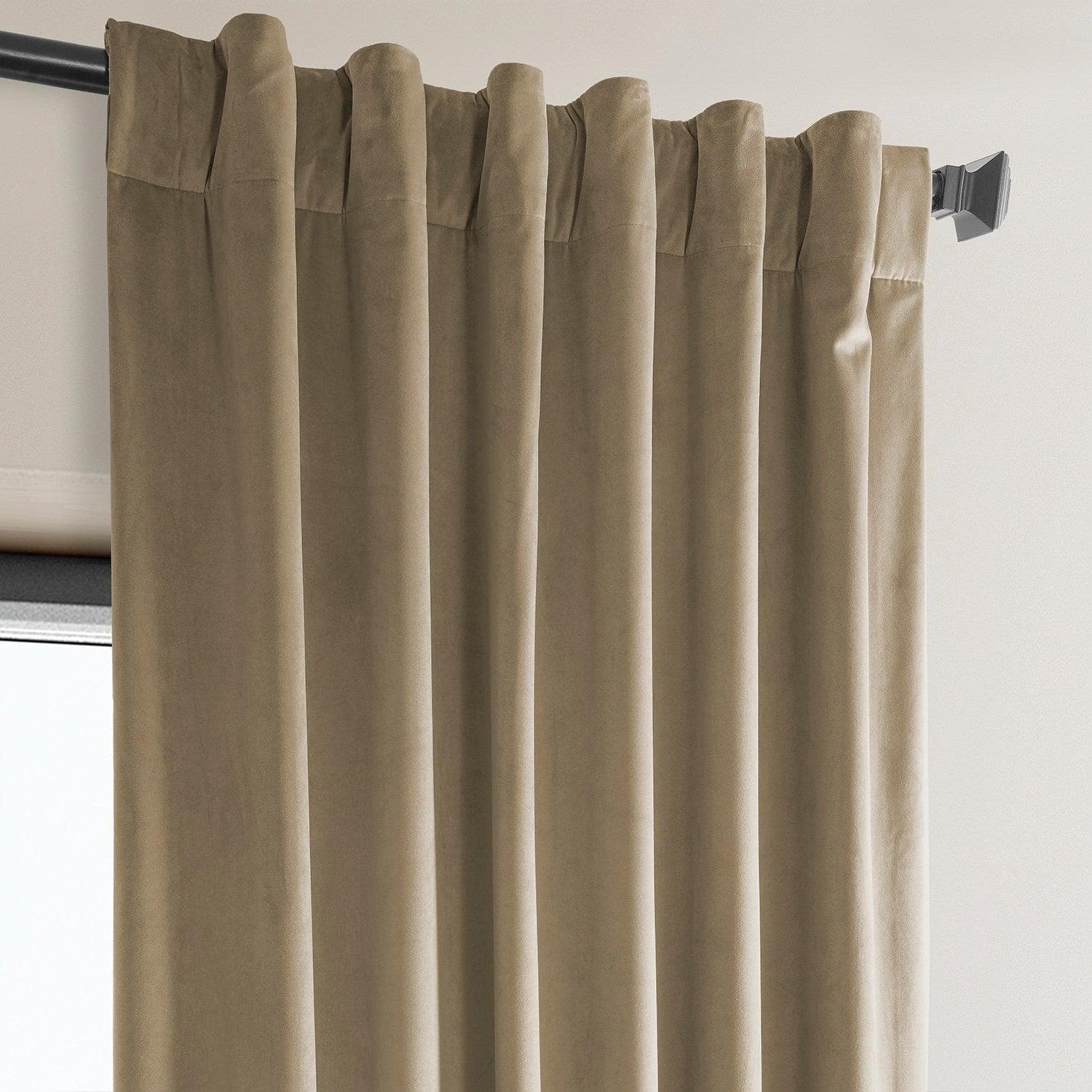 Luxury Taupe Velvet Blackout Curtains for Bedroom - Heritage Plush Thermal Insulated Drapes with Room Darkening, Noise Reducing & Energy Saving - Perfect for Living Room, Nursery & Home Theater