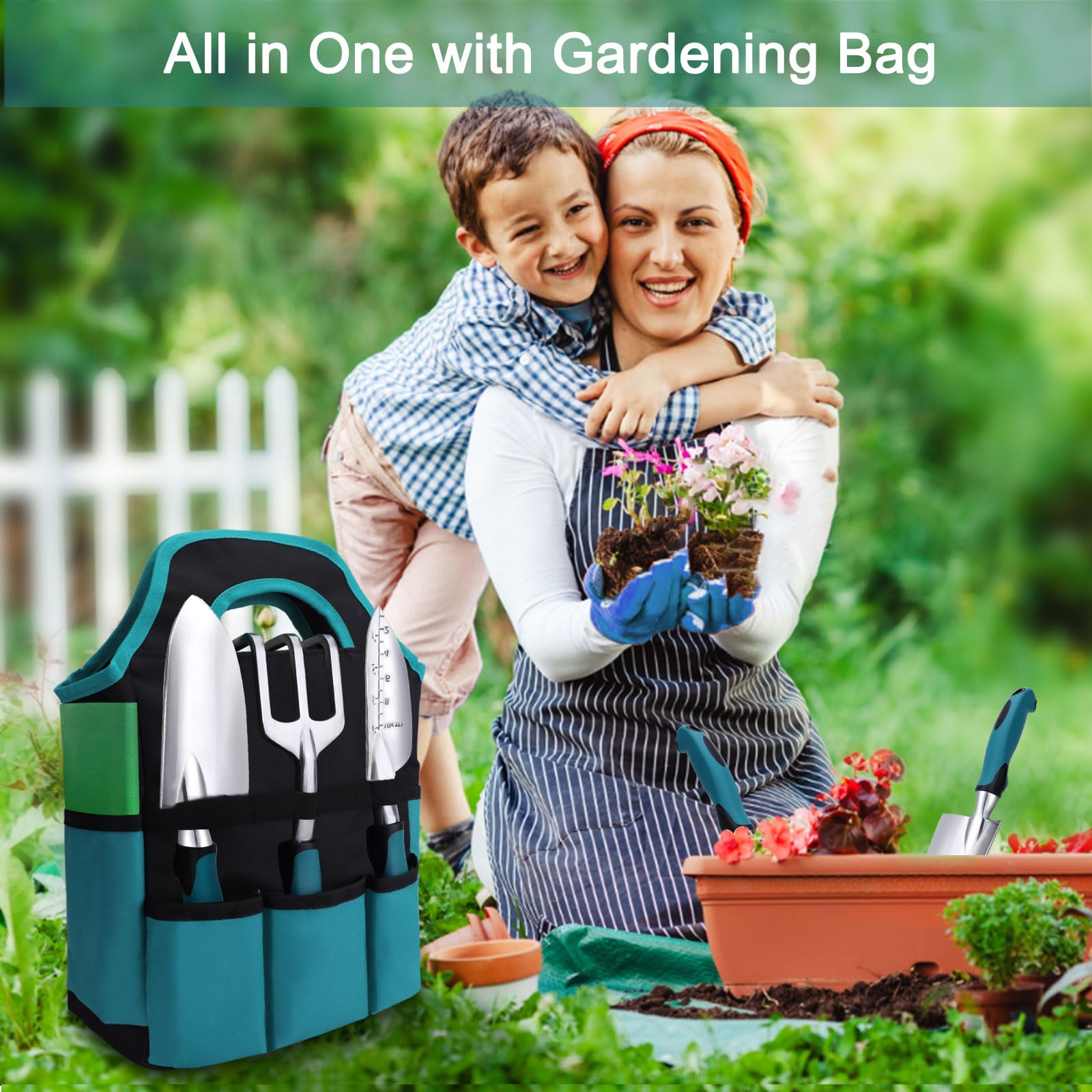 Kynup 7-Piece Stainless Steel Gardening Tools Set - Rust-Proof Aluminum Alloy Hand Tools for Planting, Weeding & Pruning - Perfect Garden Gift for Home, Backyard & Outdoor Use