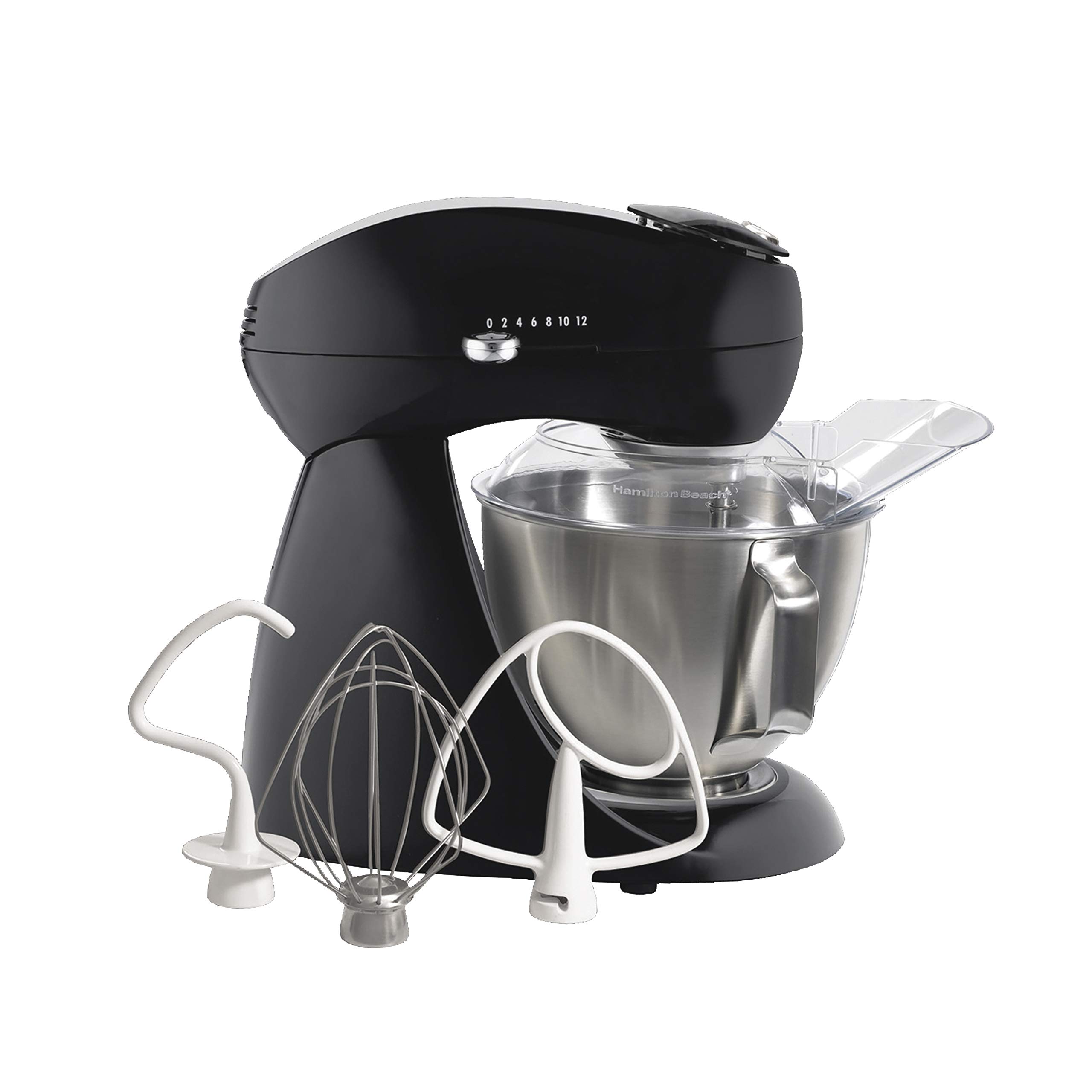 Hamilton Beach 4.5 Qt All-Metal 12-Speed Electric Stand Mixer with Tilt-Head & Pouring Shield - Licorice (63227) - Perfect for Baking Cakes, Cookies, Bread & More in Home Kitchen