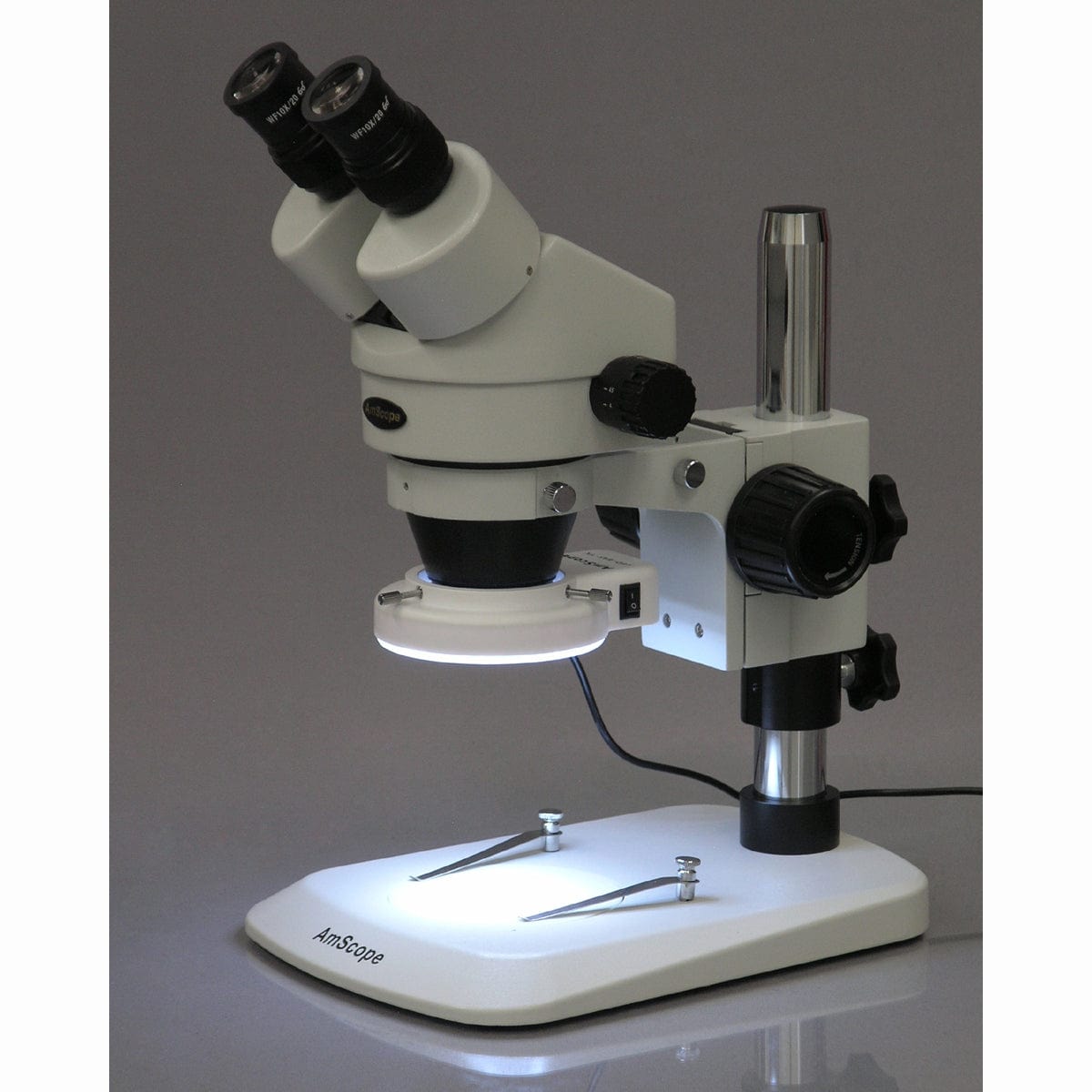 Amscope SM 1BN 64S 7X-45X Zoom Stereo Microscope with 64 LED Light for Inspection & Dissection - Perfect for Jewelry Appraisal, Coin Collecting, and Scientific Research