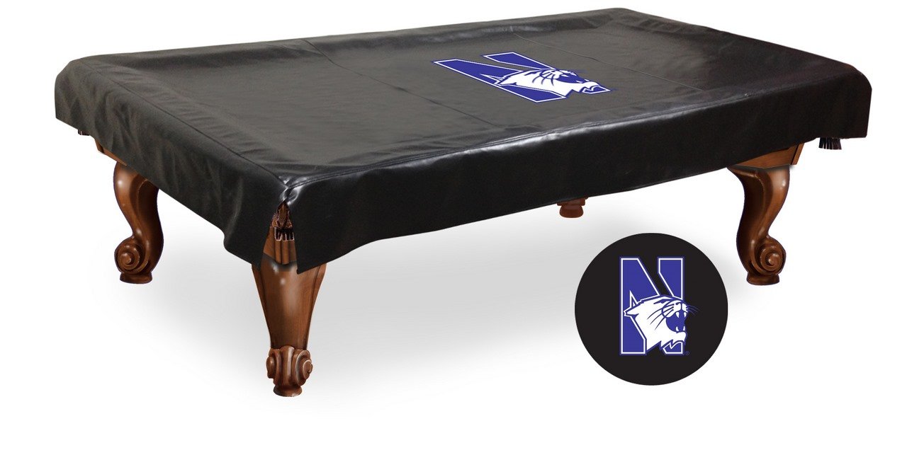 NCAA Northwestern Wildcats Billiard Table Cover - Waterproof & Durable Pool Table Protector for Game Room, Sports Bar, and Home Decor