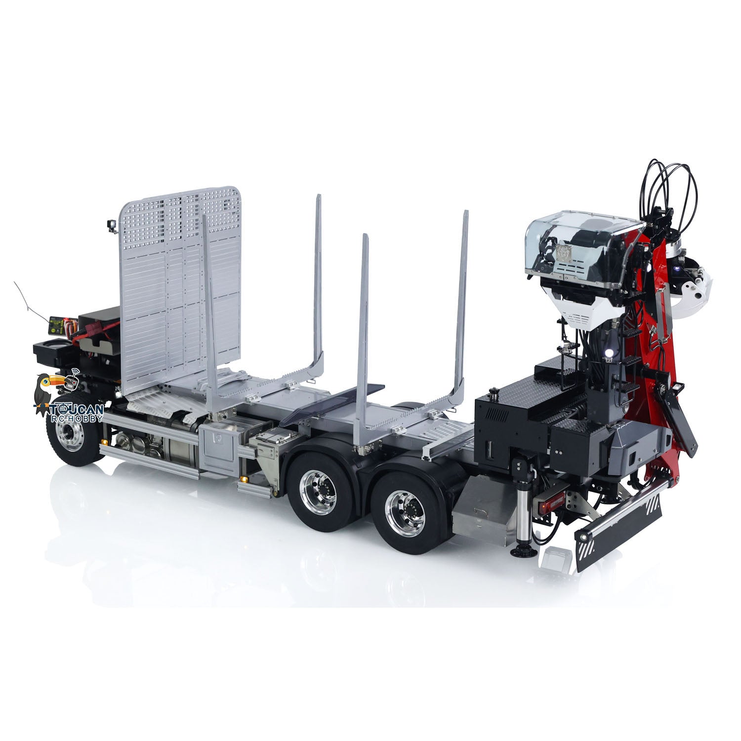 1/14 Scale LESU Metal RC Logging Truck with Hydraulic Crane & 2-Speed Gearbox - Fully Assembled Tractor Lorry Model for Construction Play & Collector Display