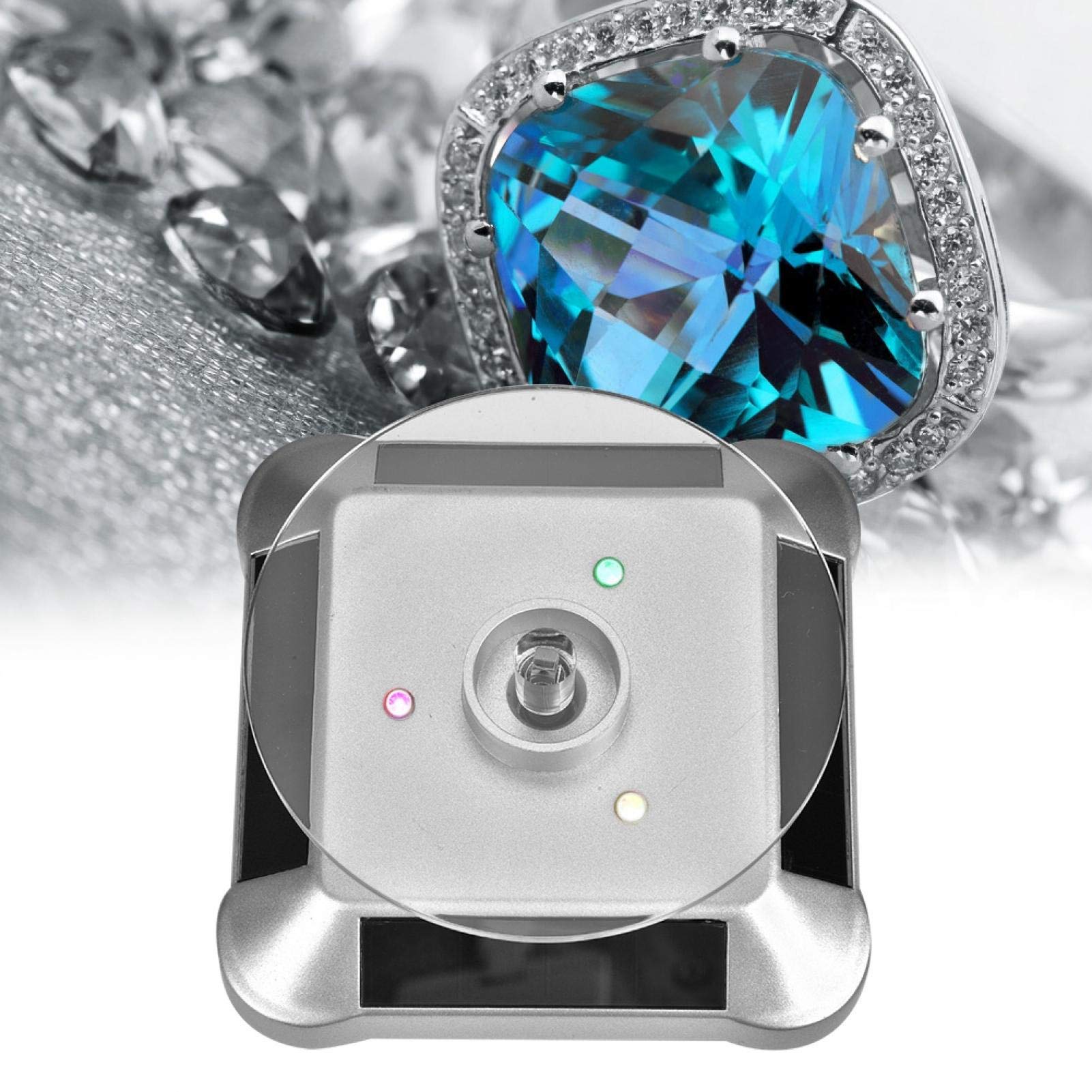 Solar Powered 360° Rotating Display Stand - Battery Operated Turntable for Jewelry, Watches, Rings & Mobile Phones | Perfect for Store Displays, Trade Shows & Home Decor Showcase