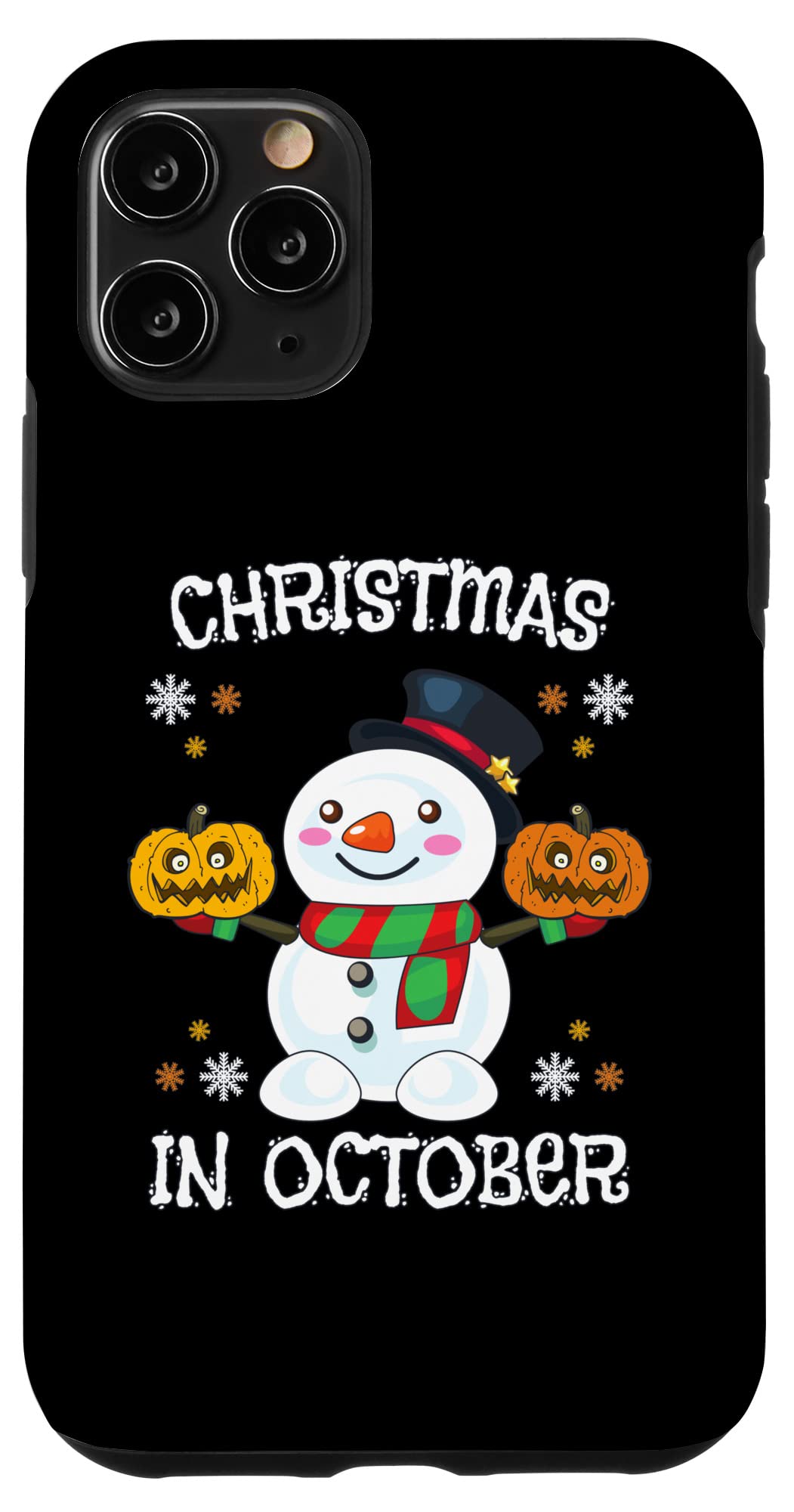 iPhone 11 Pro Case - Christmas, Halloween Snowman Pumpkin Design for Kids | Protective Phone Cover for Holiday Parties & Costume Events
