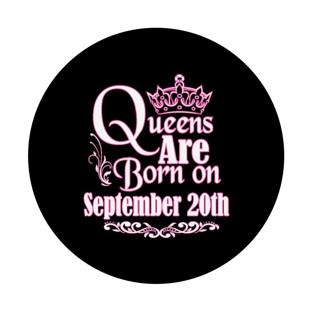 September 20th Birthday Gift for Virgo Libra Women - Queens Are Born PopSockets Grip and Stand for Phones and Tablets - Perfect for Home, Office, and Travel