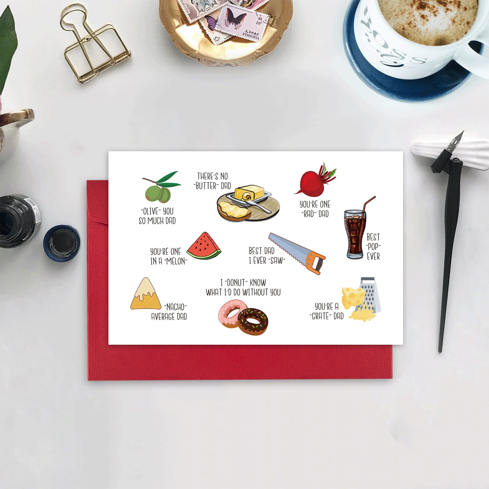 Funny Pun Birthday Card for Dad - Humorous Father's Day Card from Daughter or Son | Perfect for Dad's Birthday, Father's Day Gifts & Special Occasions