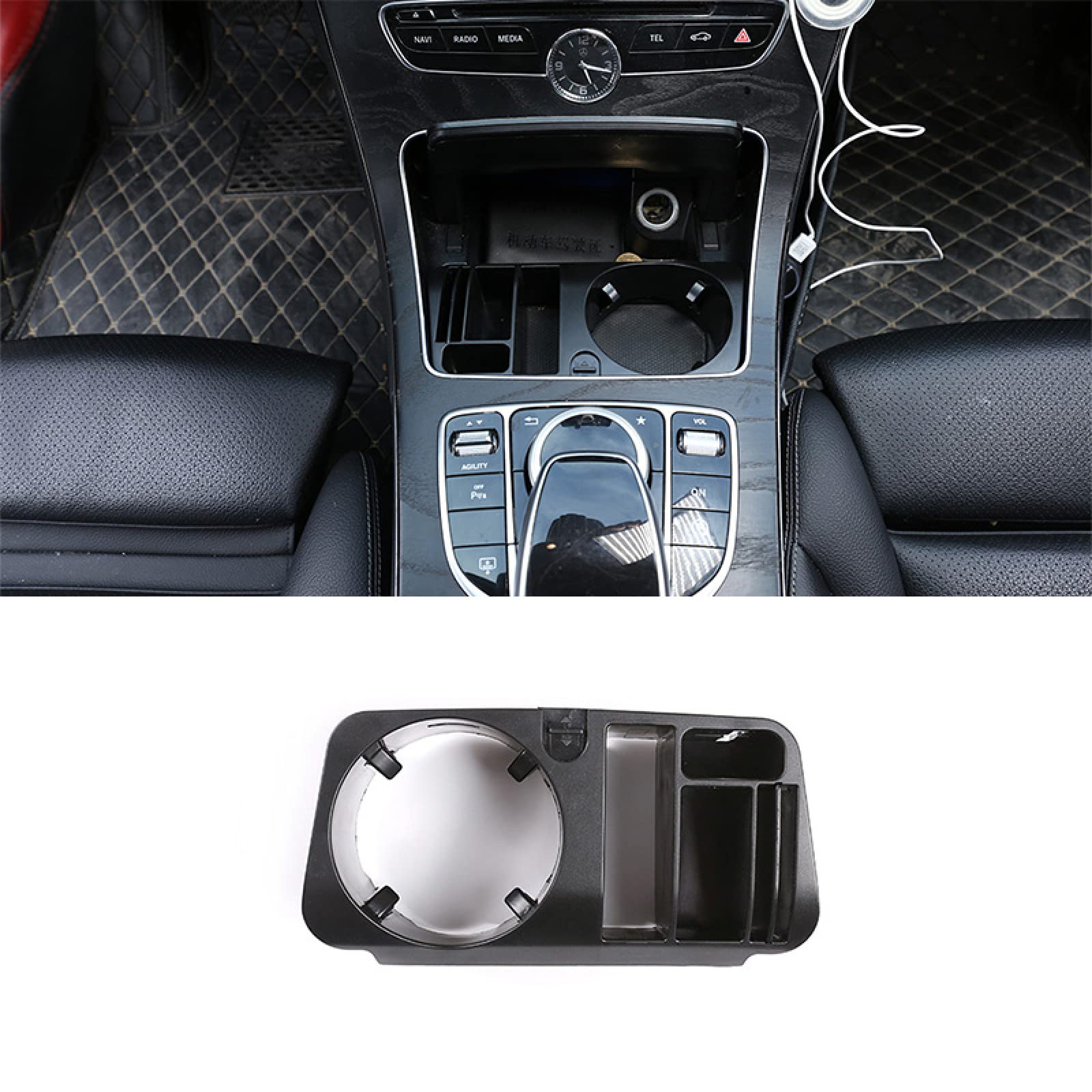 Mercedes C/E/GLC Class Cup Holder & Phone Stand (2015-2018) - Car Organizer Accessory