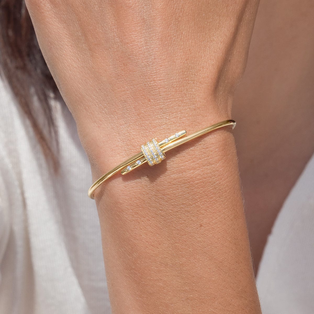 Elegant Diamond Latch Bracelet for Women - 14K Gold Plated Cubic Zirconia Tennis Bracelet | Perfect for Weddings, Anniversaries & Special Occasions