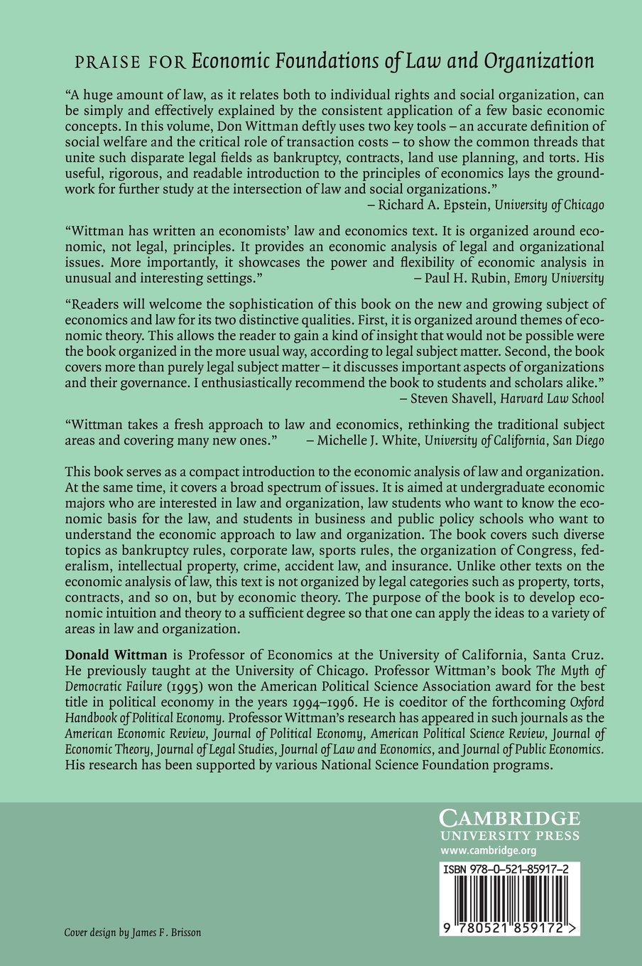 Economic Foundations of Law and Organization: Essential Guide for Legal Studies and Business Strategy | Perfect for Academic Research and Corporate Training