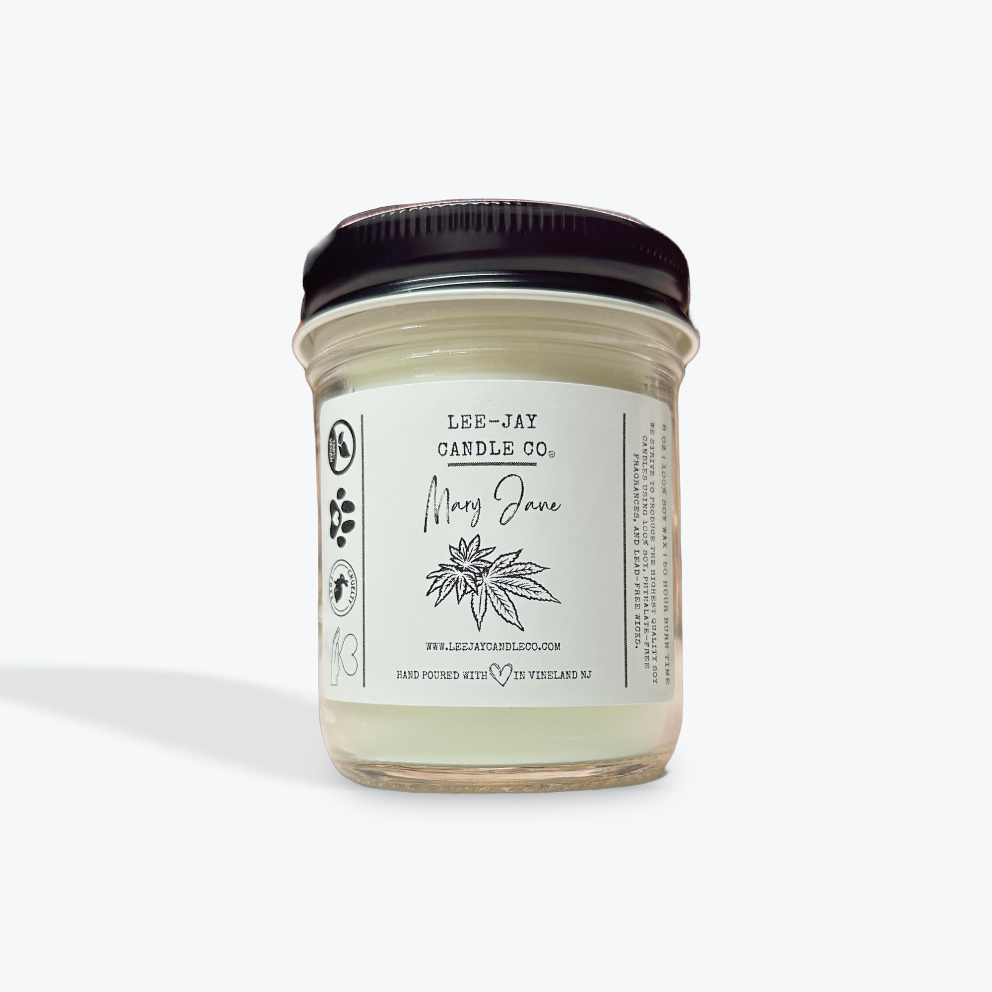 16 oz Highly Fragranced 100% Soy Wax Candle - Mary Jane Scent | Hand-Poured Premium Soy Candle by Lee-Jay Candle Co | Perfect for Home Relaxation, Spa Days & Romantic Ambiance