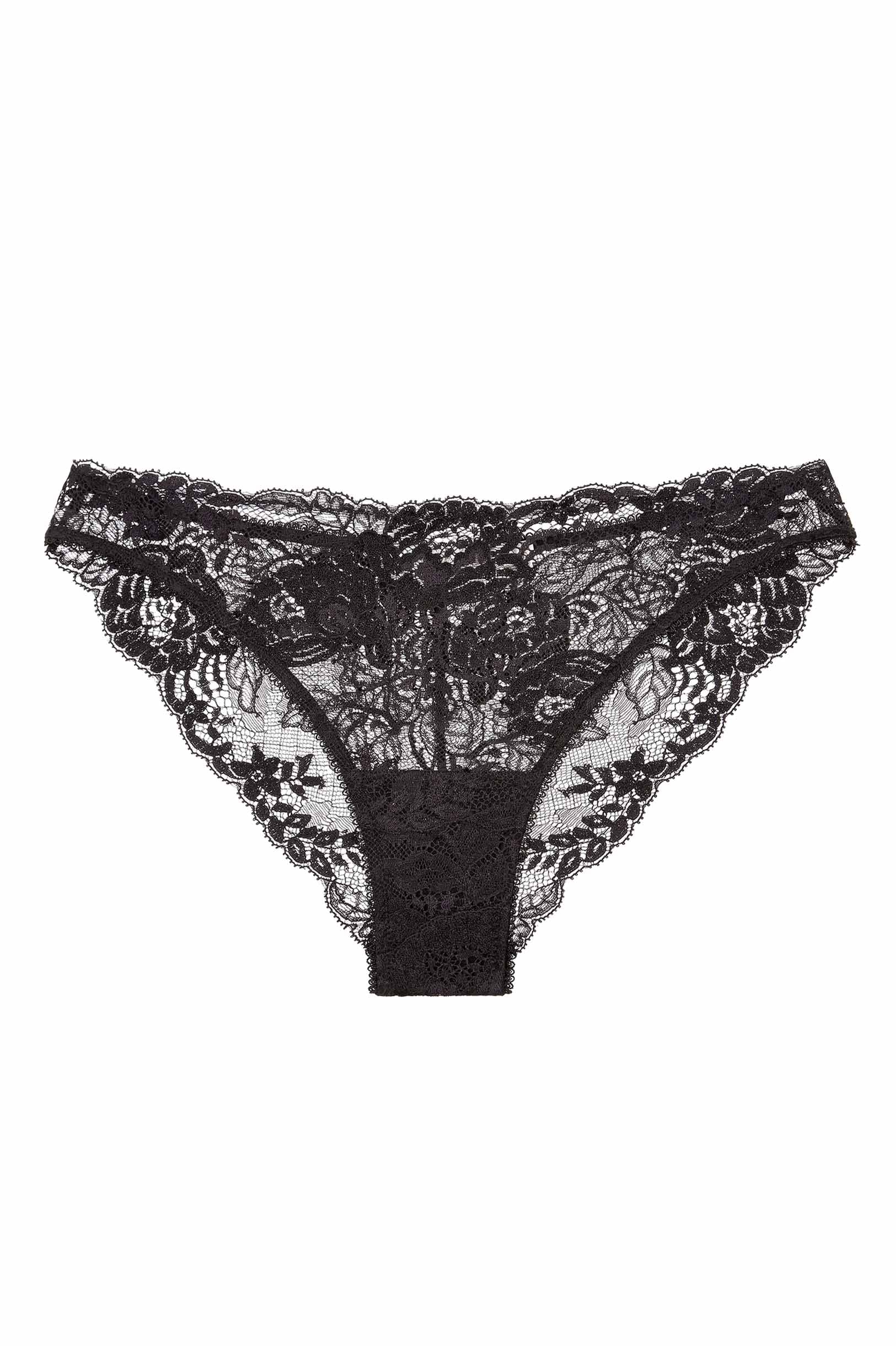 Black Begonia French Lace Bikini Panties - Women's Sexy Underwear for Date Night & Special Occasions