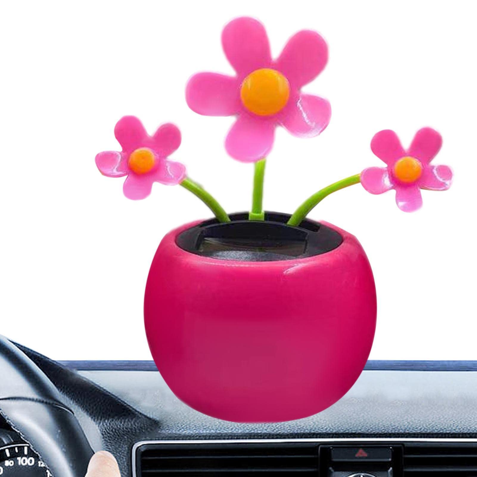 Solar Powered Dancing Flower Bobblehead - Car Dashboard Decoration with Swing Motion, Eco-Friendly Solar Toy for Car Interior, Perfect for Road Trips and Office Desk Decor