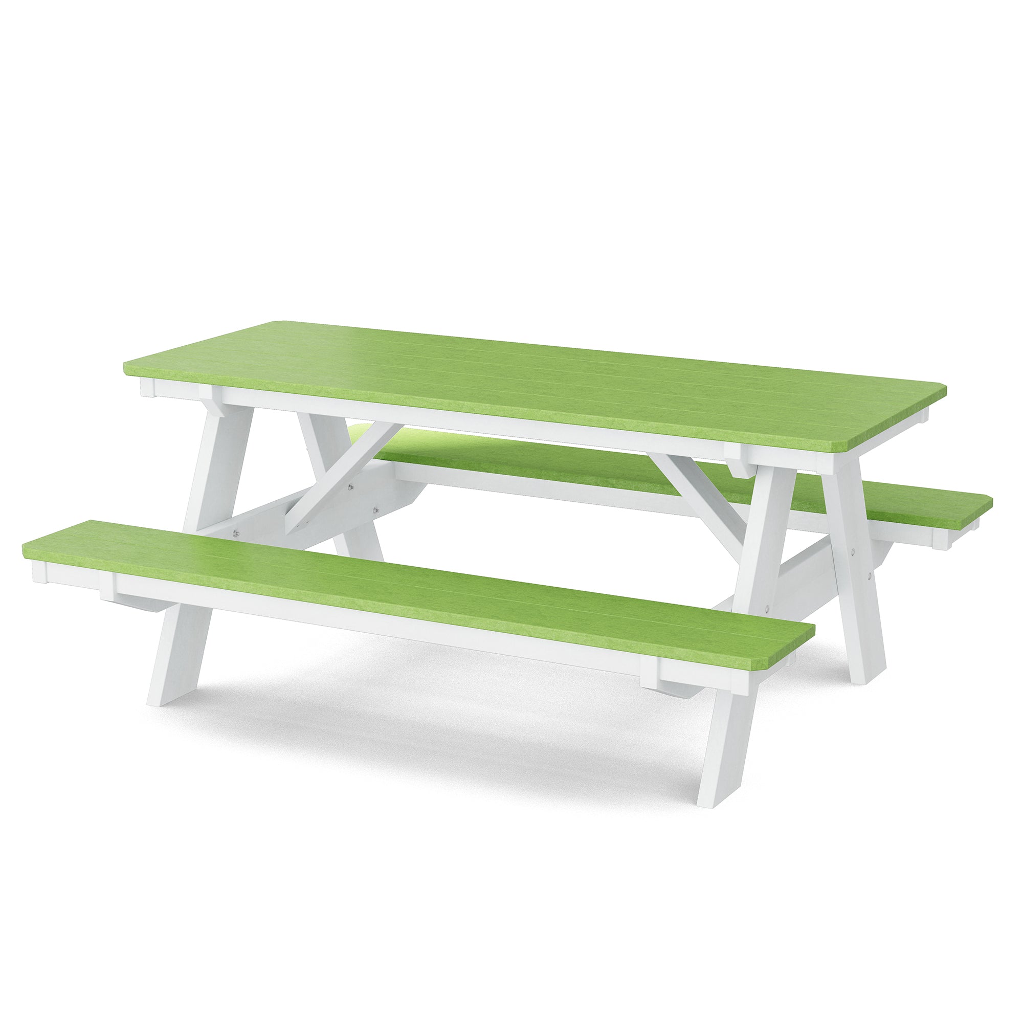 Heritage 72 Inch Outdoor Picnic Table with Attached Benches - Durable All-Weather Patio Furniture for Backyard, Garden, and Park Gatherings