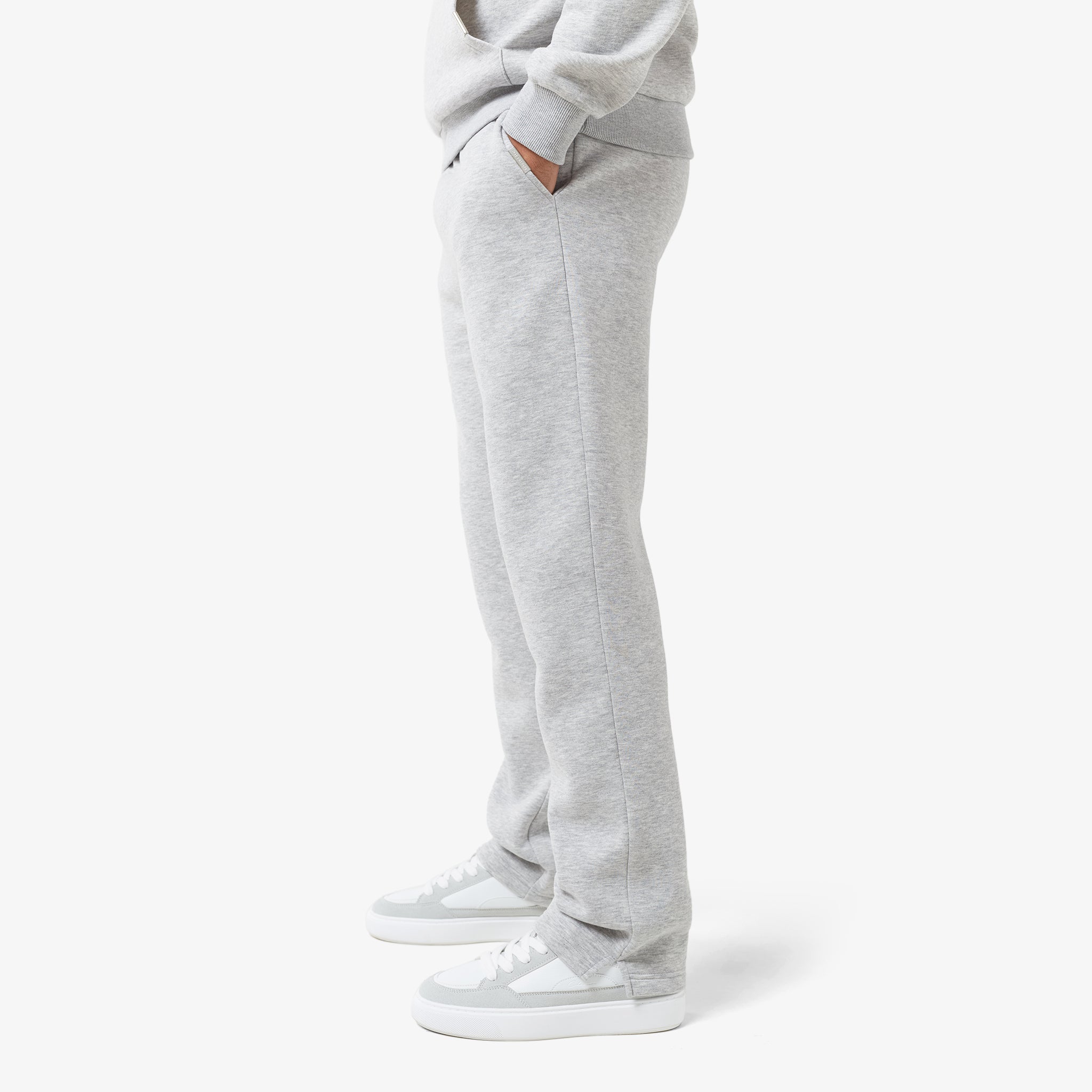 Split Open Hem Jogger Pants - Grey Marl | Comfortable Lounge & Streetwear Style for Men & Women