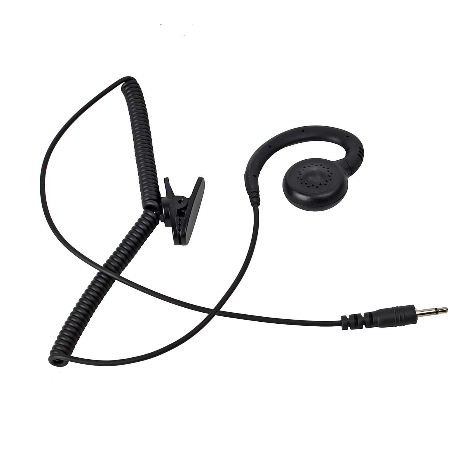 HYS 2.5mm C-Shape Swivel Headset - Wireless Earpiece for Two-Way Radios & Audio Transceivers - Compatible with Motorola, Kenwood, Baofeng - Ideal for Security, Construction & Event Staff Communication
