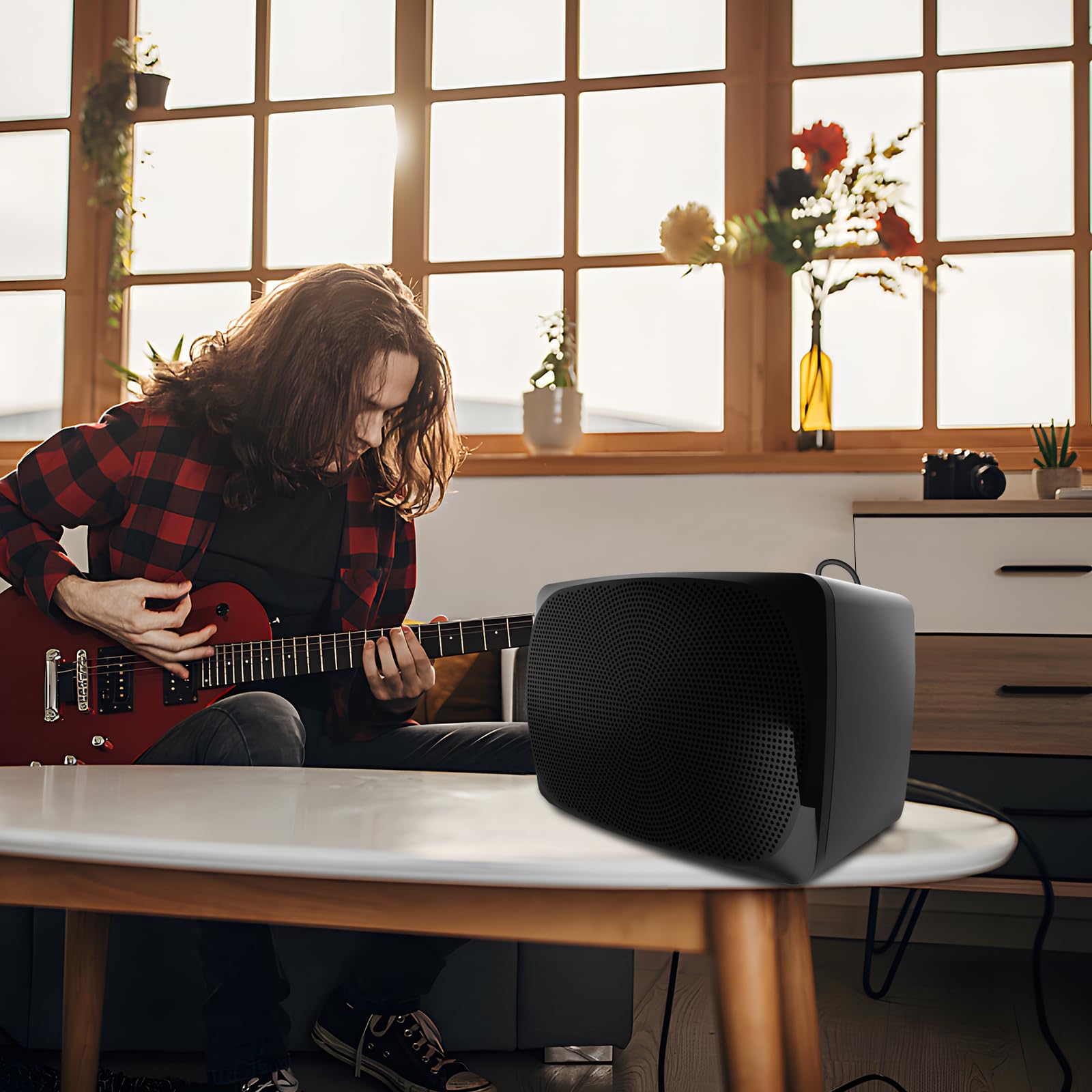 POP10E Mini Electric Guitar Amplifier - Portable 10W Guitar Amp with Dual Channel, Aux Input & Battery Power - Perfect for Home Practice, Travel & Small Gigs