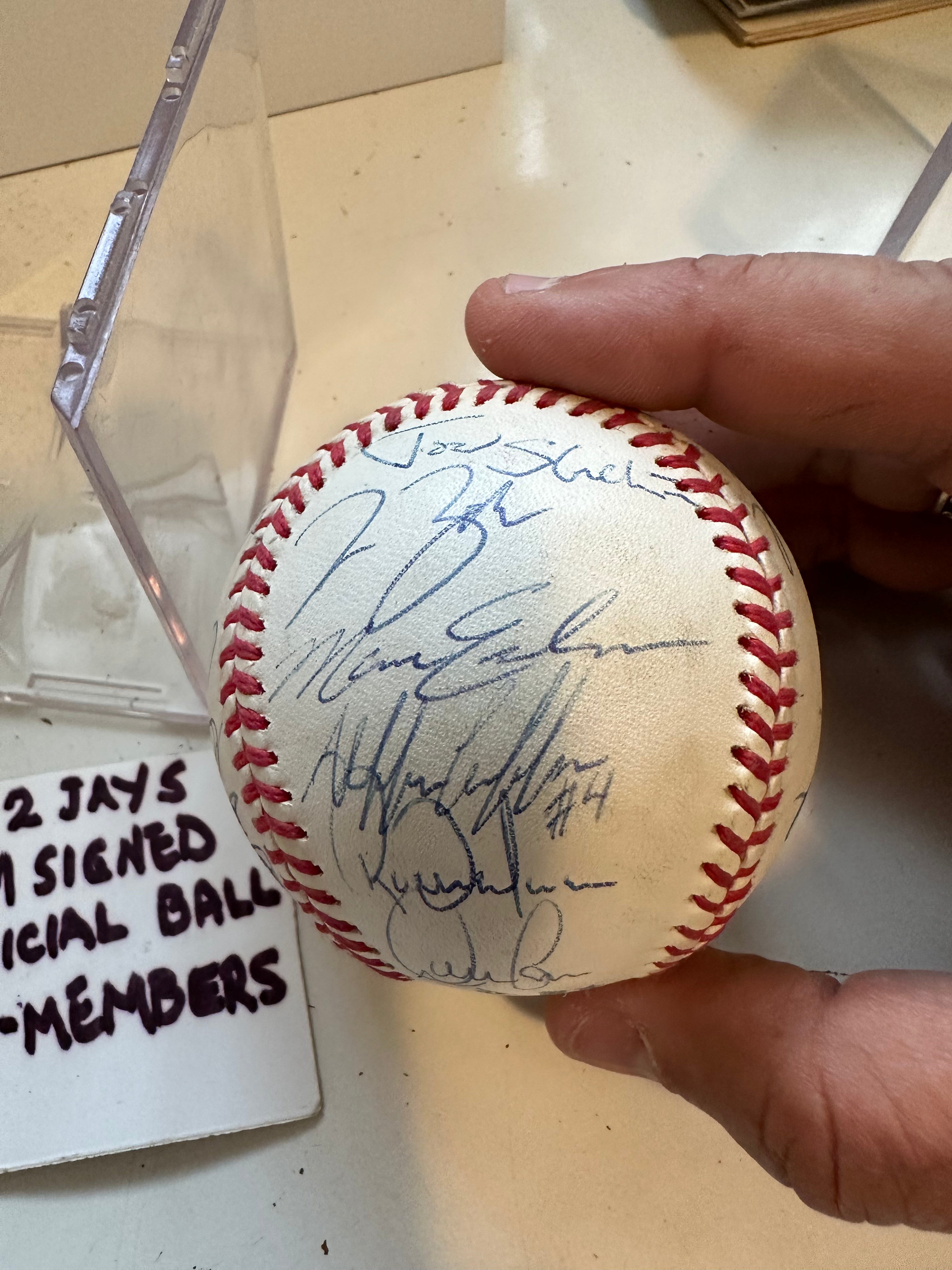 1992 World Series American League Baseball Signed by 24 Blue Jays Players - Authentic Collectible with COA & Display Holder - Perfect for Sports Memorabilia Fans & Baseball Enthusiasts
