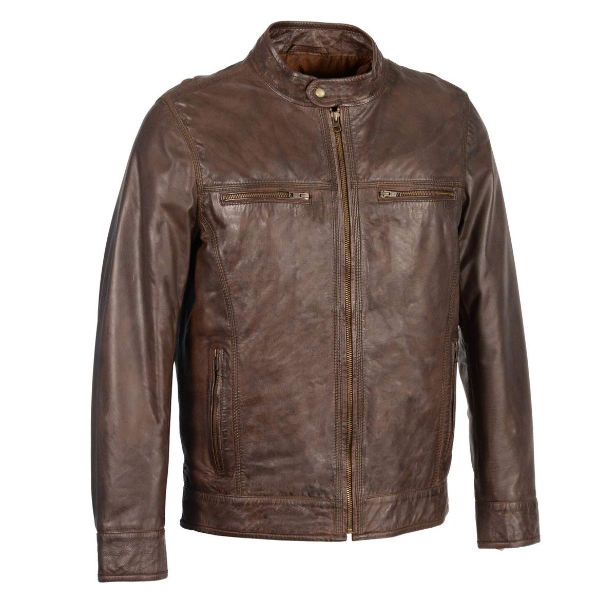 Milwaukee Leather SFM1865 Men's Black Classic Biker Jacket with Zipper Closure - Premium Motorcycle Riding Jacket for Men's Fashion & Outdoor Adventure
