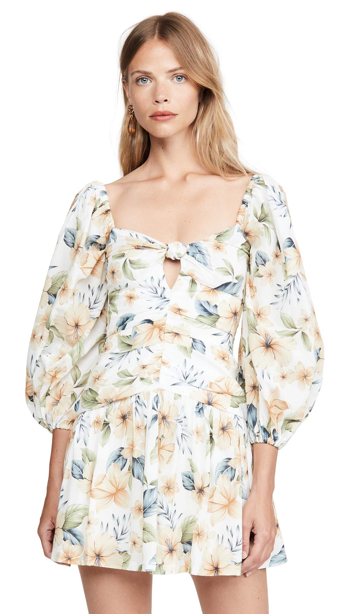 Bec & Bridge Women's Fleurette Mini Dress - Elegant Floral Summer Cocktail Party Dress for Weddings & Night Out