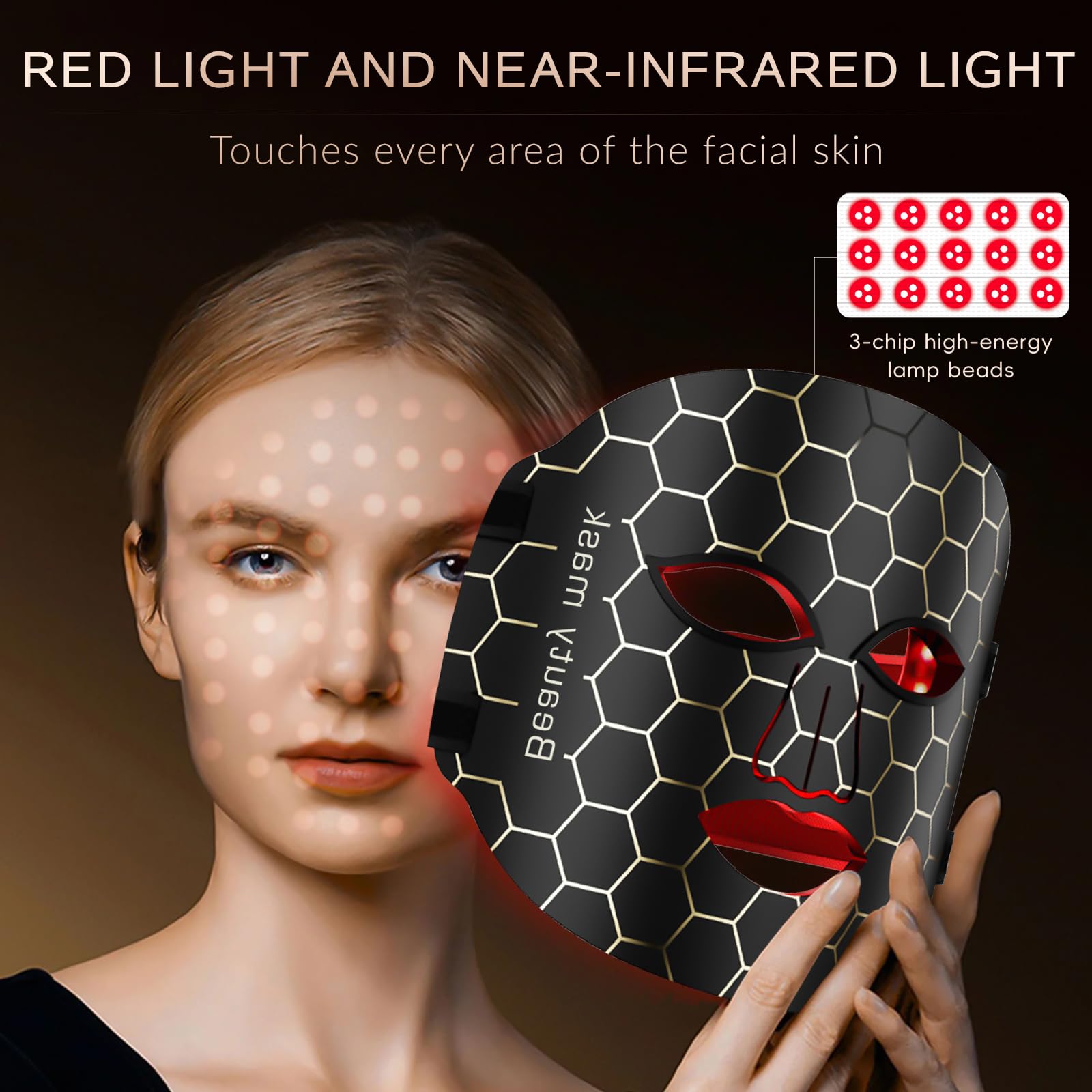 Blue & Red LED Light Therapy Mask for Face - 7 Color Modes, 650nm Red Light Therapy for Skin Care at Home | Anti-Aging, Acne Treatment & Skin Rejuvenation | Perfect for Daily Skincare Routine & Spa Treatments