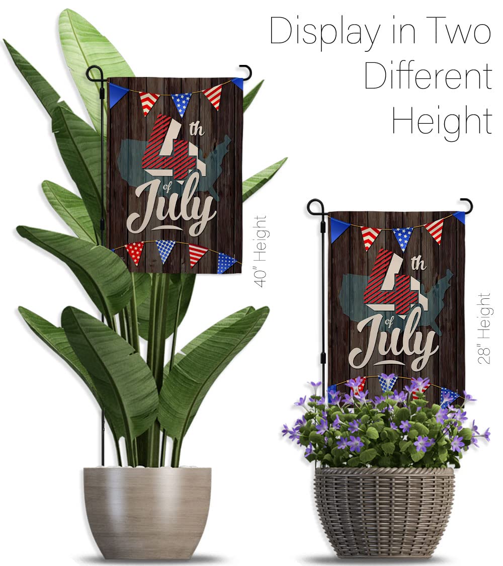 4th of July Garden Flag Set - Patriotic Independence Day Decor for BBQ & Yard
