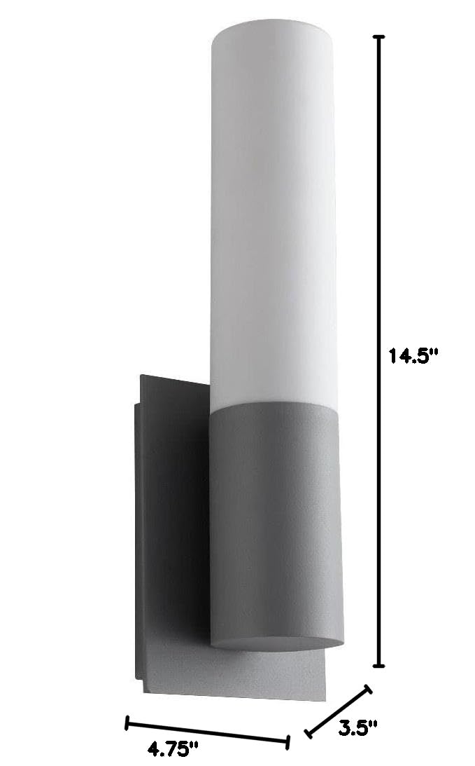 Magneta Collection Gray Transitional LED Outdoor Lantern - Weatherproof Exterior Lighting for Patio, Garden & Porch | Model OXYGEN 3-728-16