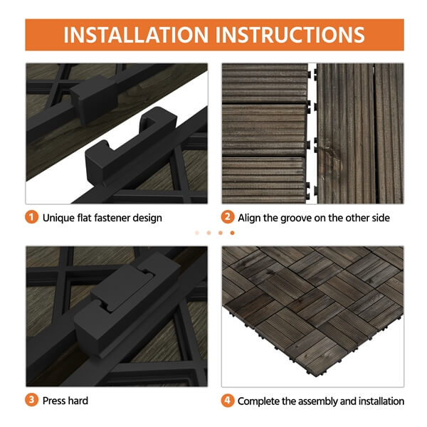Yaheetech 27-Pack Natural Fir Wood Flooring Tiles - DIY Interlocking Hardwood Floor Panels for Home, Office & Event Decoration (Easy Installation, Durable Surface)