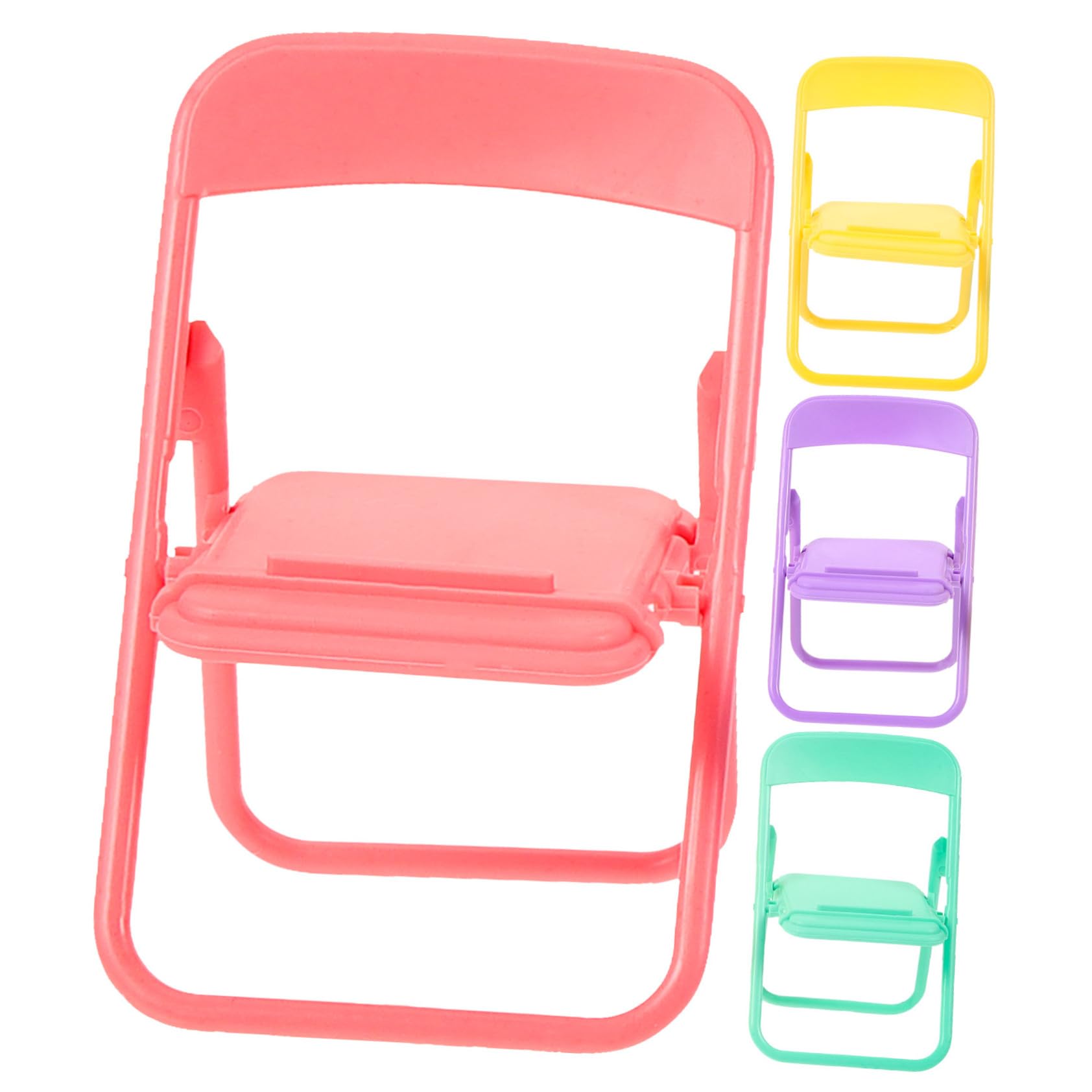 8-Piece Mini Folding Doll Chairs Set - Plastic DIY Dollhouse Furniture for Kids, Baby Toys & Cosplay Accessories - Perfect for Doll Play, Tea Parties, and Room Decor