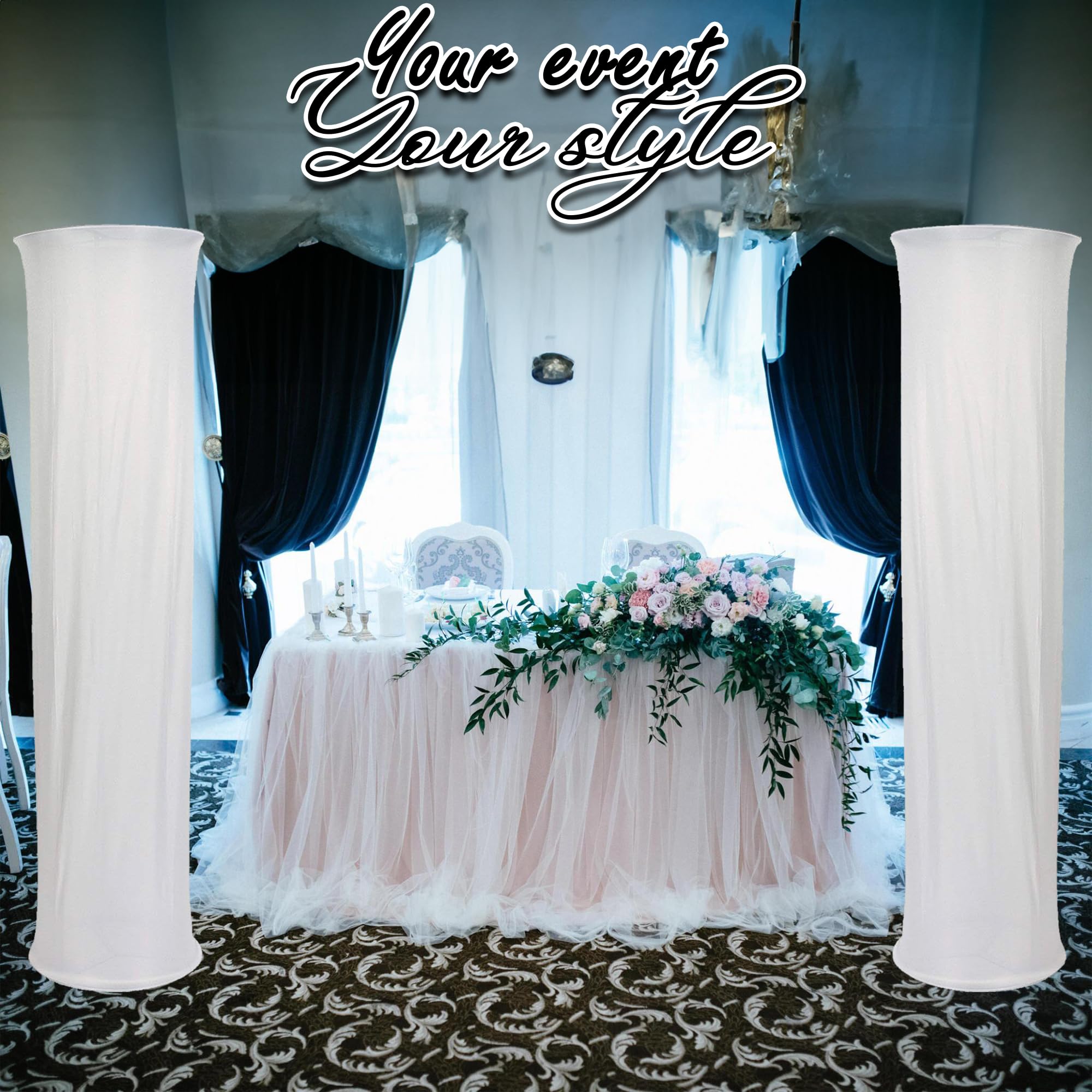 Fun Express Metal Round Column Frame for Party Decorations - Large Floor Stand Up Display for Events, VBS Vacation Bible School Supplies - 1 Piece | Perfect for Birthday Parties, Weddings & Church Events
