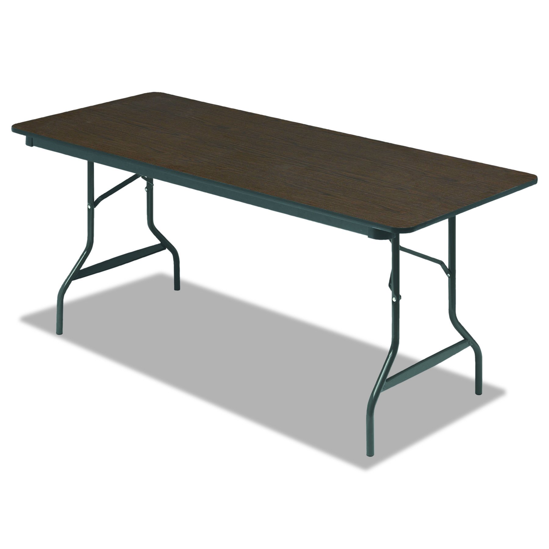 Classic Walnut Wood Laminate Folding Table 30x72 Inches - Durable Office & Home Workspace Solution by Iceberg OfficeWorks (Made in USA) - Perfect for Meetings, Events & Small Space Living