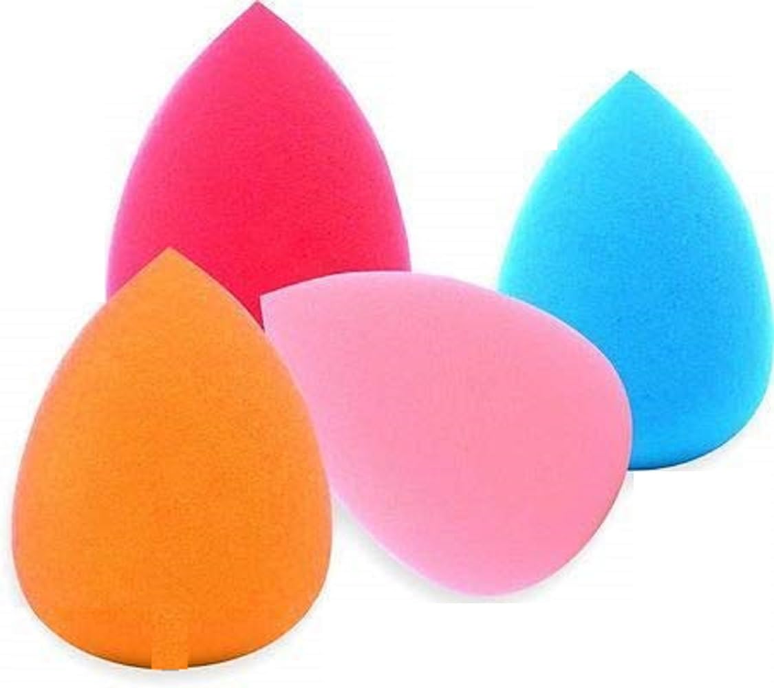 ZAUKY Professional Makeup Blending Sponge for Flawless Foundation, Liquid, Cream & Powder Application | Soft Beauty Blender for Seamless Finish | Multicolor Set of 4 | Perfect for Daily Makeup, Contouring & On-The-Go Touch-Ups