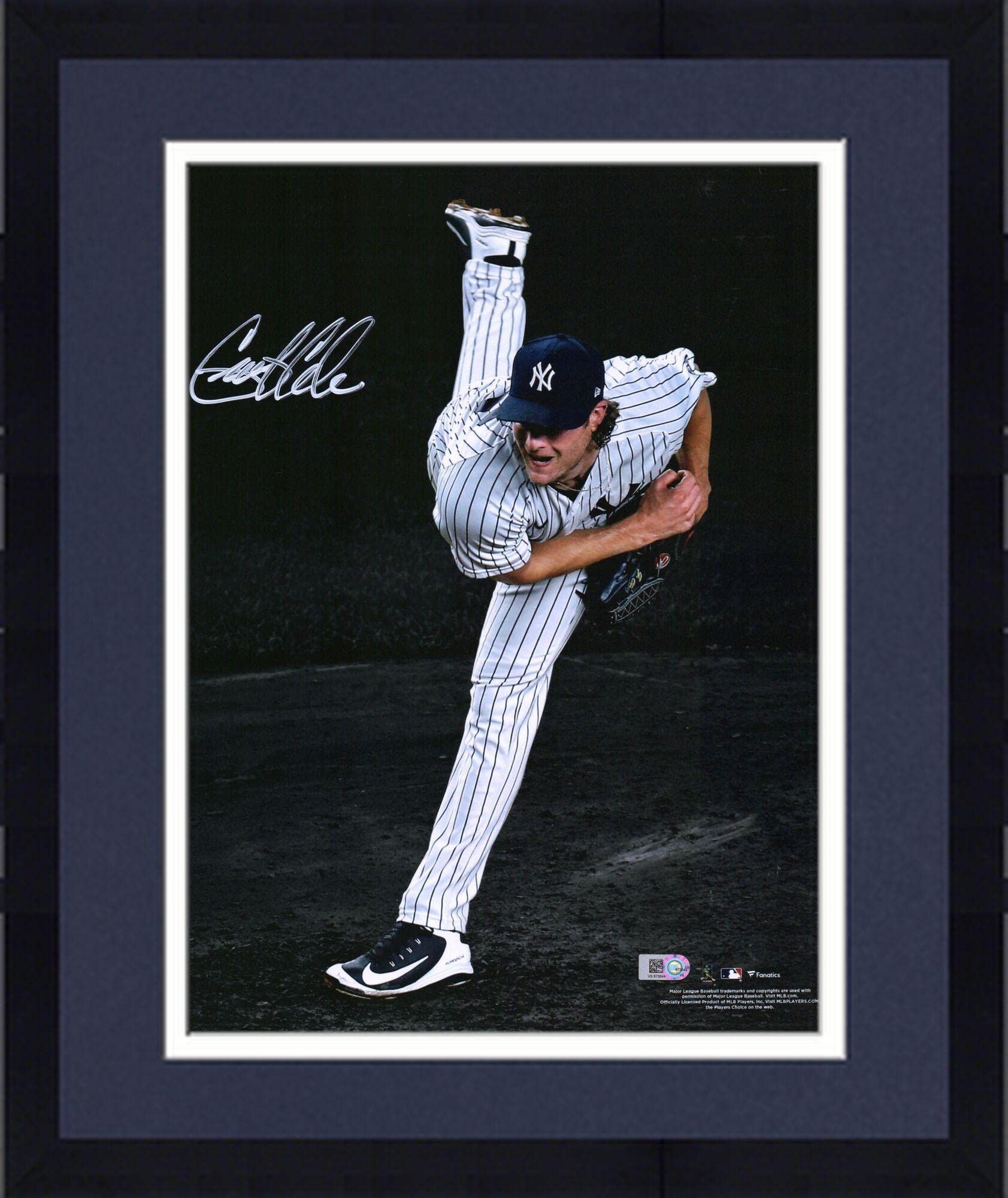 Authentic Framed Gerrit Cole New York Yankees Autographed 11x14 Spotlight Photograph - Signed MLB Memorabilia for Baseball Fans & Sports Collectors - Perfect for Man Cave, Sports Bar, or Yankees Fan Gift