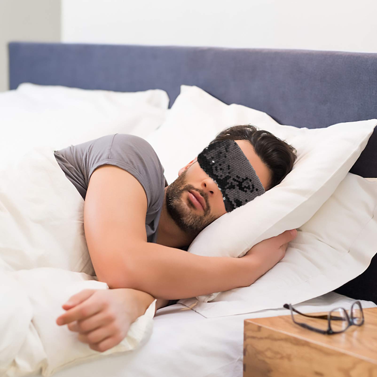 7pcs Double-Sided Sequined Sleep Eye Masks - Soft & Comfortable for Travel, Nap, and Relaxation - Perfect for Flights, Hotels, and Home Use