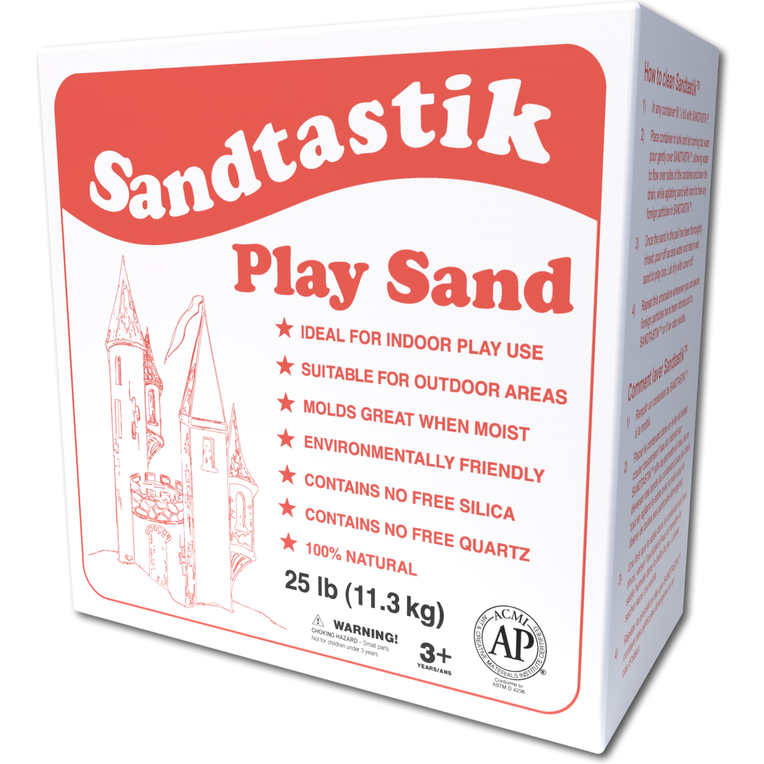 Premium Non-Toxic Sparkling White Play Sand - 25 lb (11.3 kg) for Kids Sensory Play | Safe for Sandboxes, Sensory Tables & Water Tables | Moldable & Easy to Scoop | Perfect for Indoor & Outdoor Play Activities