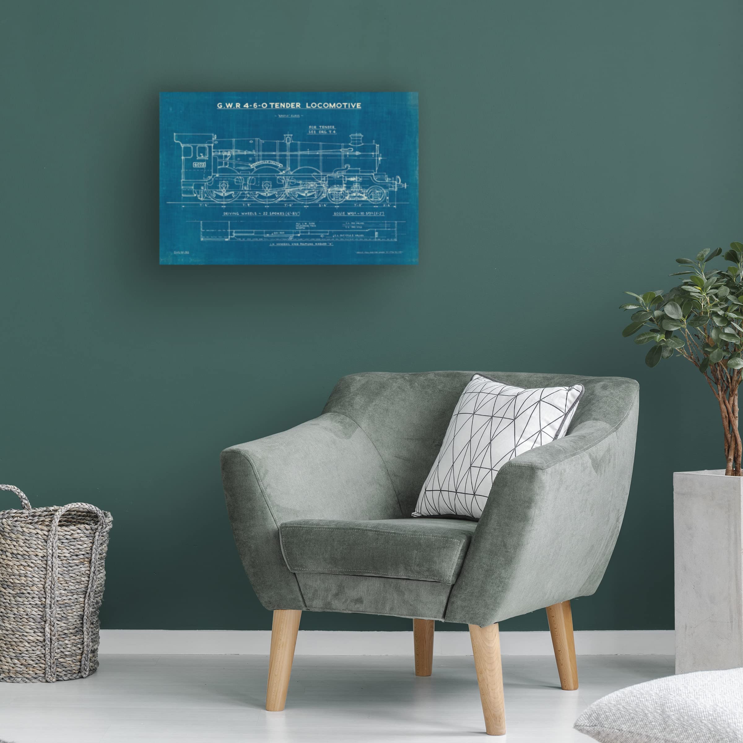 Chris Paschke 'Eucalyptus Branch I' Canvas Wall Art Print - Modern Botanical Home Decor for Living Room, Bedroom & Office