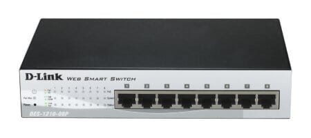 D-Link DES-1210-08P 8-Port Fast Ethernet PoE Smart Managed Switch - Network Switch for Home & Office - Ideal for Small Business, VoIP, and IP Camera Systems