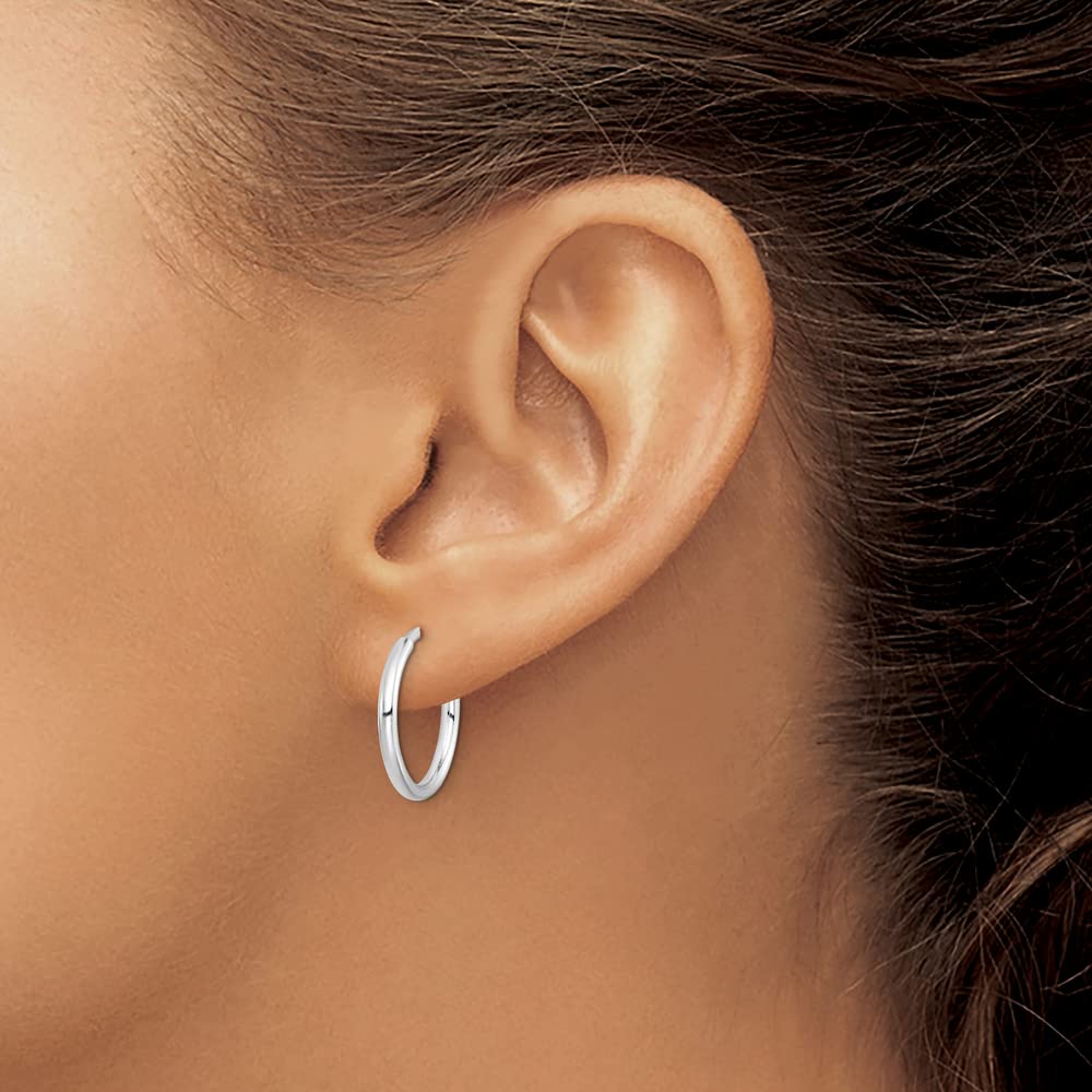 925 Sterling Silver Tube Hoop Earrings 19mm - Hypoallergenic Dainty Hoops for Women - Perfect for Everyday Wear, Parties & Gifts