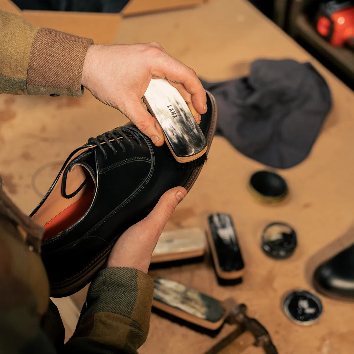 Premium CLEASBY Shoe Brush for Men & Women - Soft Bristle Shoe Cleaner for Leather, Suede & Sneakers - Perfect for Shoe Care, Polishing & Maintenance at Home or On-the-Go