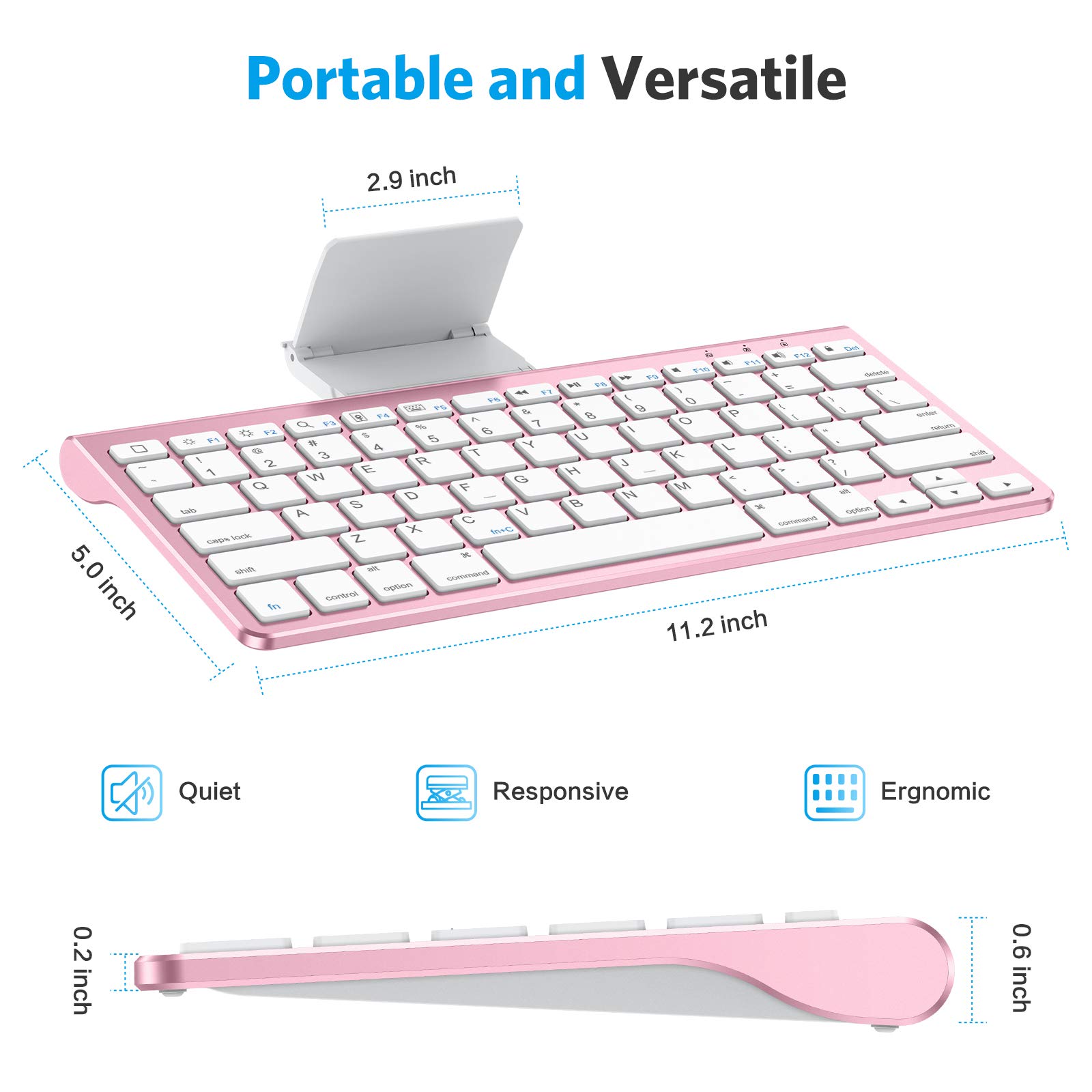 OMOTON Ultra-Slim Bluetooth Keyboard with Sliding Stand - Compatible with iPad 9th/8th Gen 10.2
