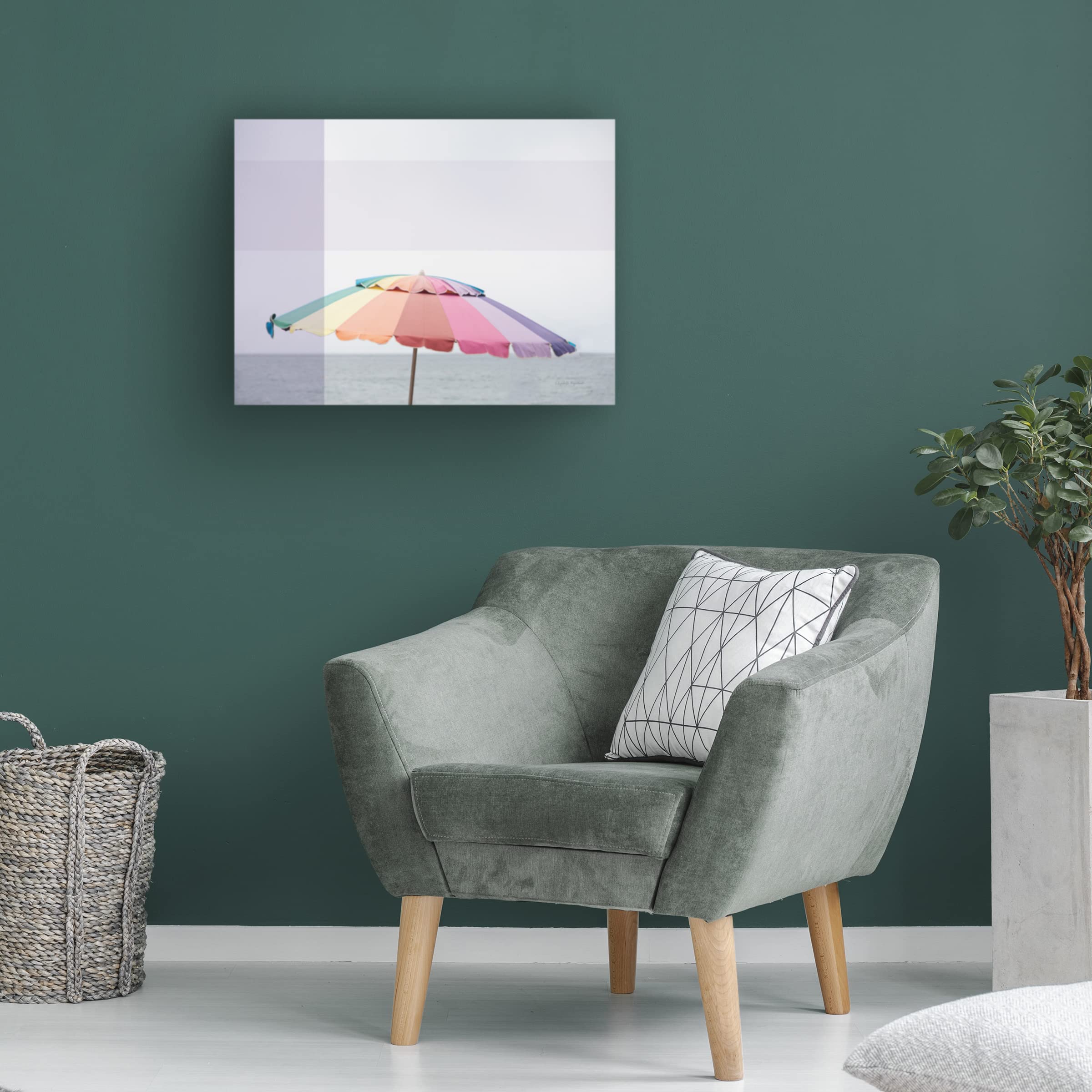 Trademark Fine Art 'Shady V' Canvas Wall Art by Elizabeth Urquhart - Modern Abstract Painting for Living Room, Bedroom & Office Decor