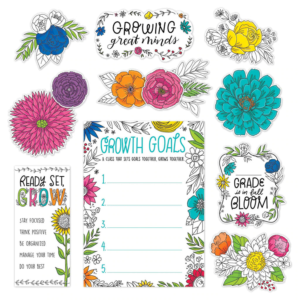 Blooming Minds Bulletin Board Set - Bright Blooms Classroom Decor for Teachers | Perfect for Preschool, Elementary & Homeschool Learning Environments