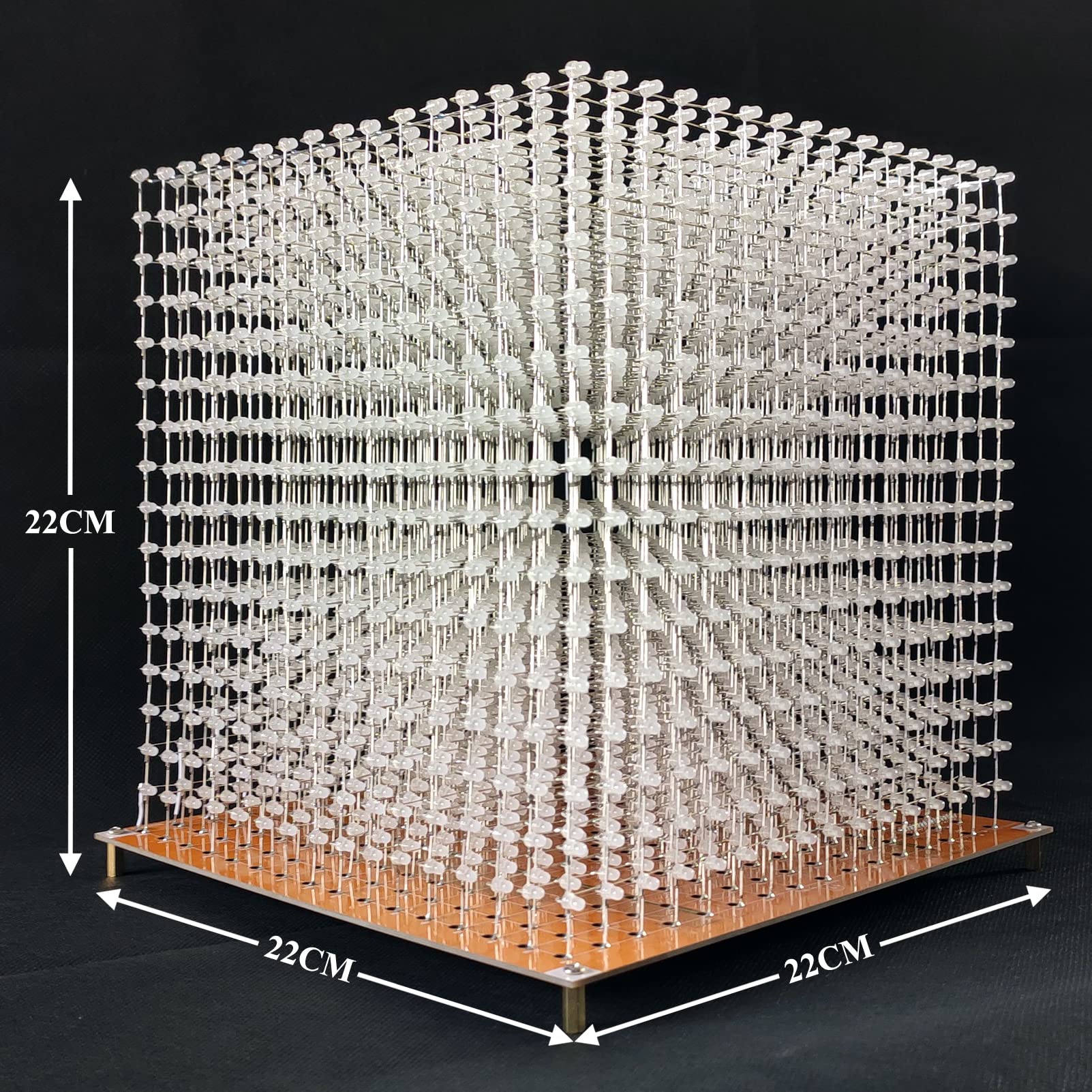 3D LED Cube Light Kit - 16x16x16 RGB LED Electronic Learning Toy for Teens & Kids | STEM Educational DIY Project | Perfect for Coding Practice, Science Fair & Home Learning Activities (3D16MINI-MULTI-KIT)