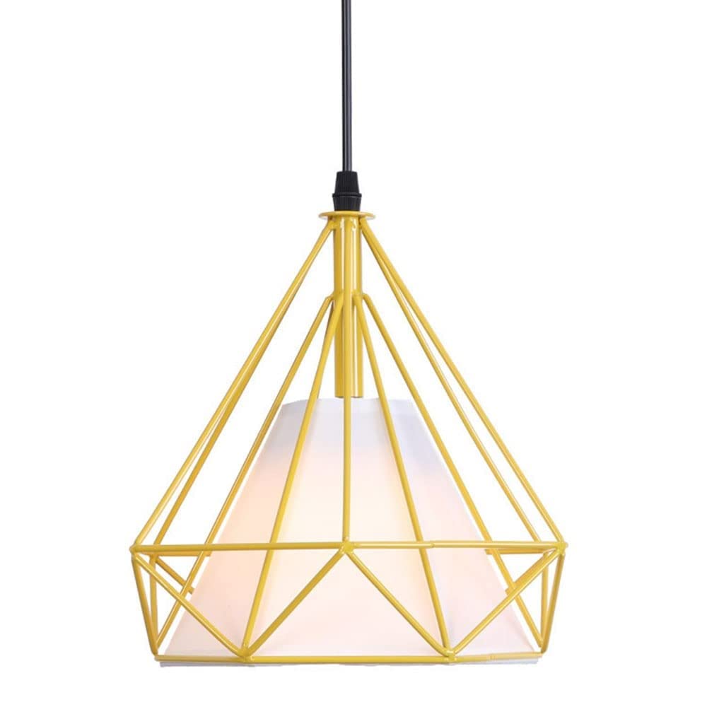 Vintage Geometric Cage Pendant Light - Adjustable Cord Hanging Lamp, Gold Polygon Ceiling Fixture for Living Room, Dining Room, Bar & Cafe Decor | Modern Industrial Lighting for Home & Commercial Spaces