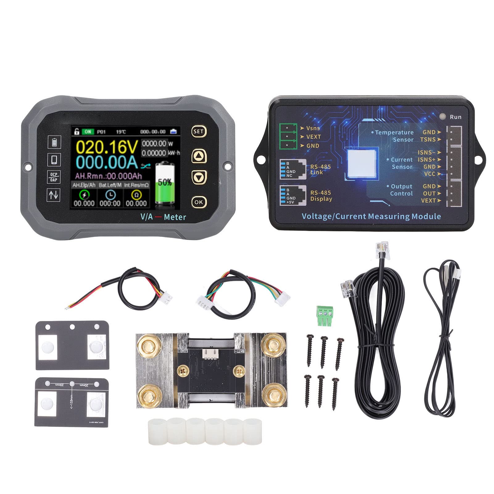 600A Battery Monitor with LCD Display - Voltage & Current Measuring Module, APP Control for Real-Time Monitoring - Perfect for Automotive, Solar Power Systems & RV Applications