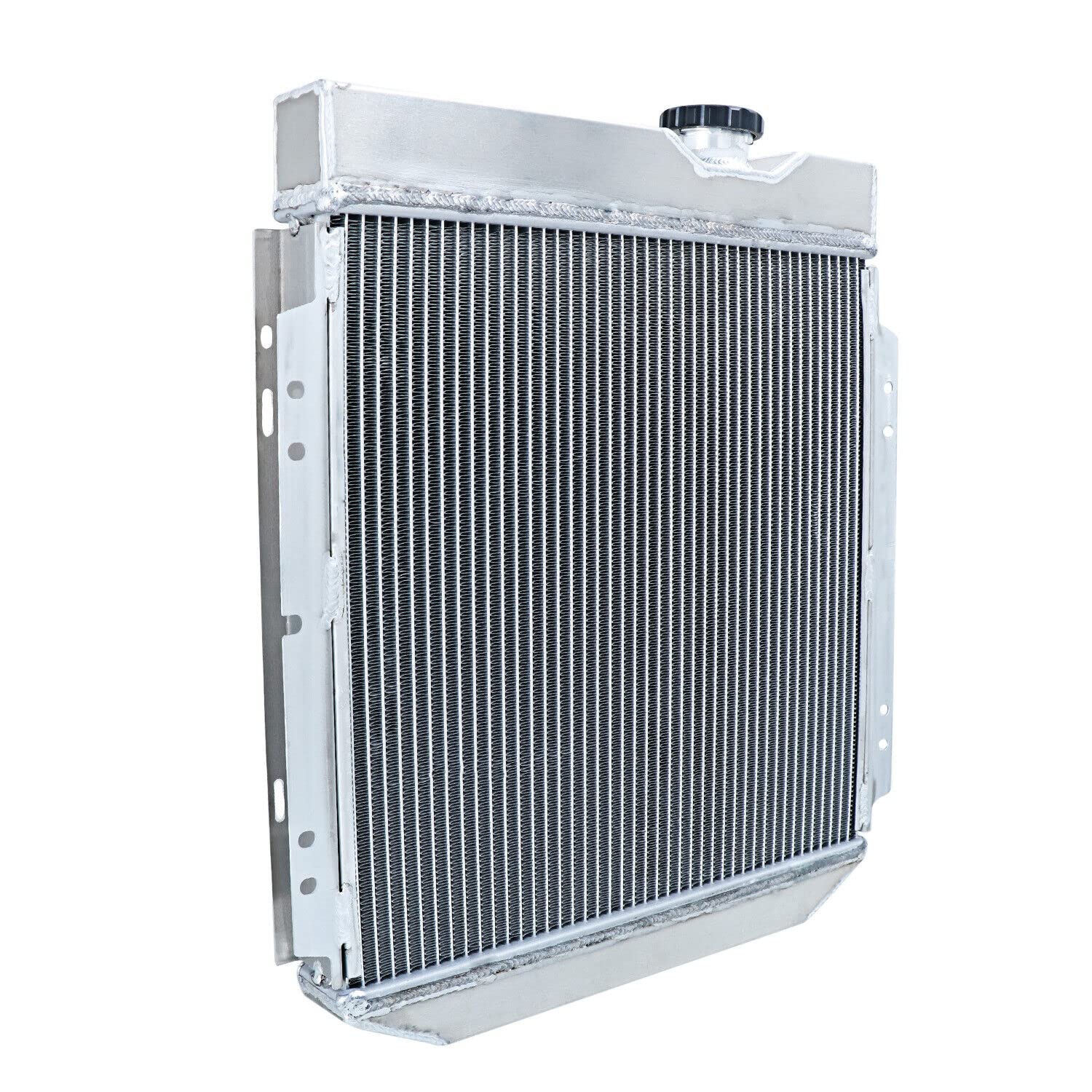 AlloyWorks 4-Row High Performance Aluminum Radiator with Shroud Fan & Relay Kit - Compatible with 1964-1966 Ford Mustang, 1960-1965 Falcon, 1961-1965 Mercury Comet V8 - Perfect for Classic Car Restoration & Hot Rod Upgrades