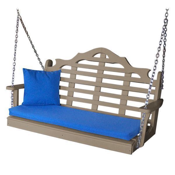 A & L Furniture Poly Marlboro Swing - Durable Outdoor Patio Swing with Weather-Resistant Cushions for Garden, Backyard, and Porch Relaxation