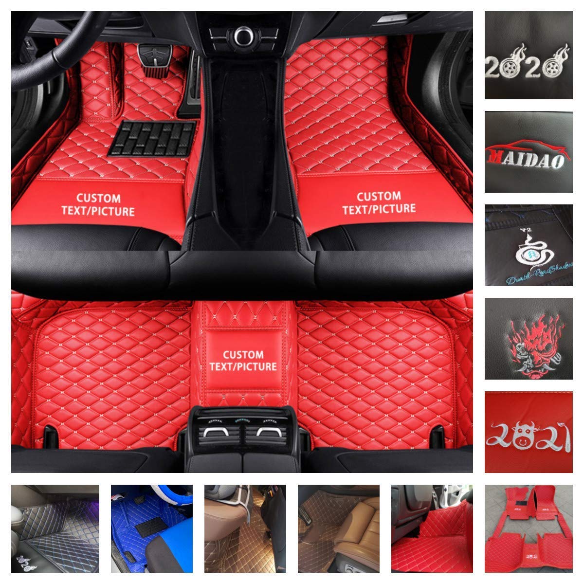 Premium Custom Car Floor Mats for Sedan, SUV & Sports Cars - Full Coverage Non-Slip Leather Liners with Maximum Protection (Beige) - Perfect for Daily Commute, Road Trips & All-Weather Vehicle Protection