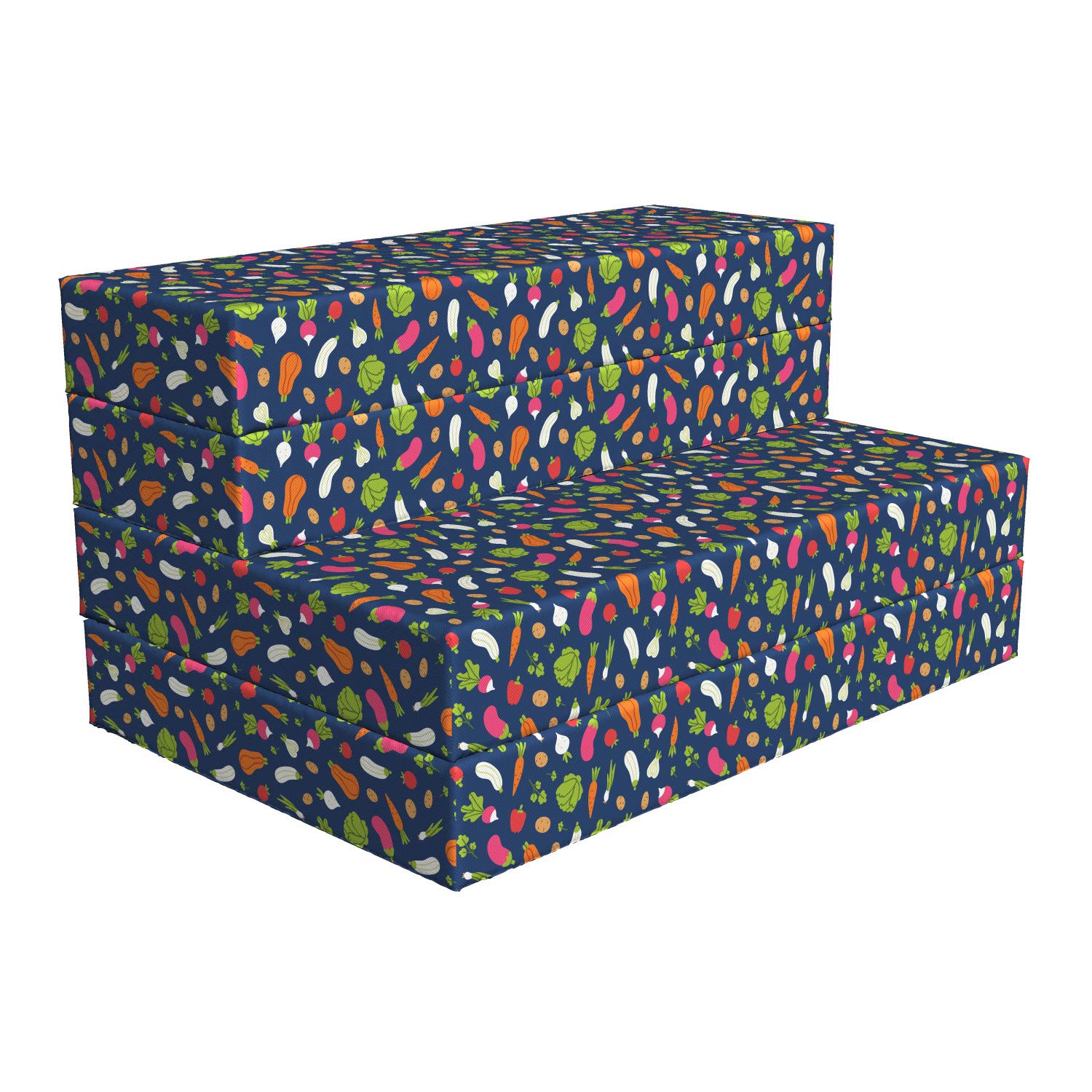 Ambesonne Vegetable Print Foldable Mattress - Carrot, Zucchini, Garlic Design - 74.8